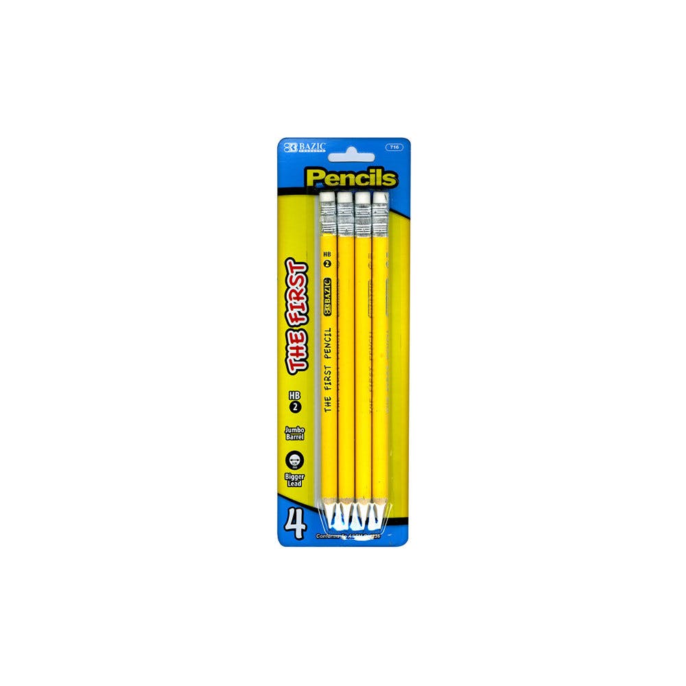 #2 Pencils - 4 Count Jumbo Pre-Sharpened 3