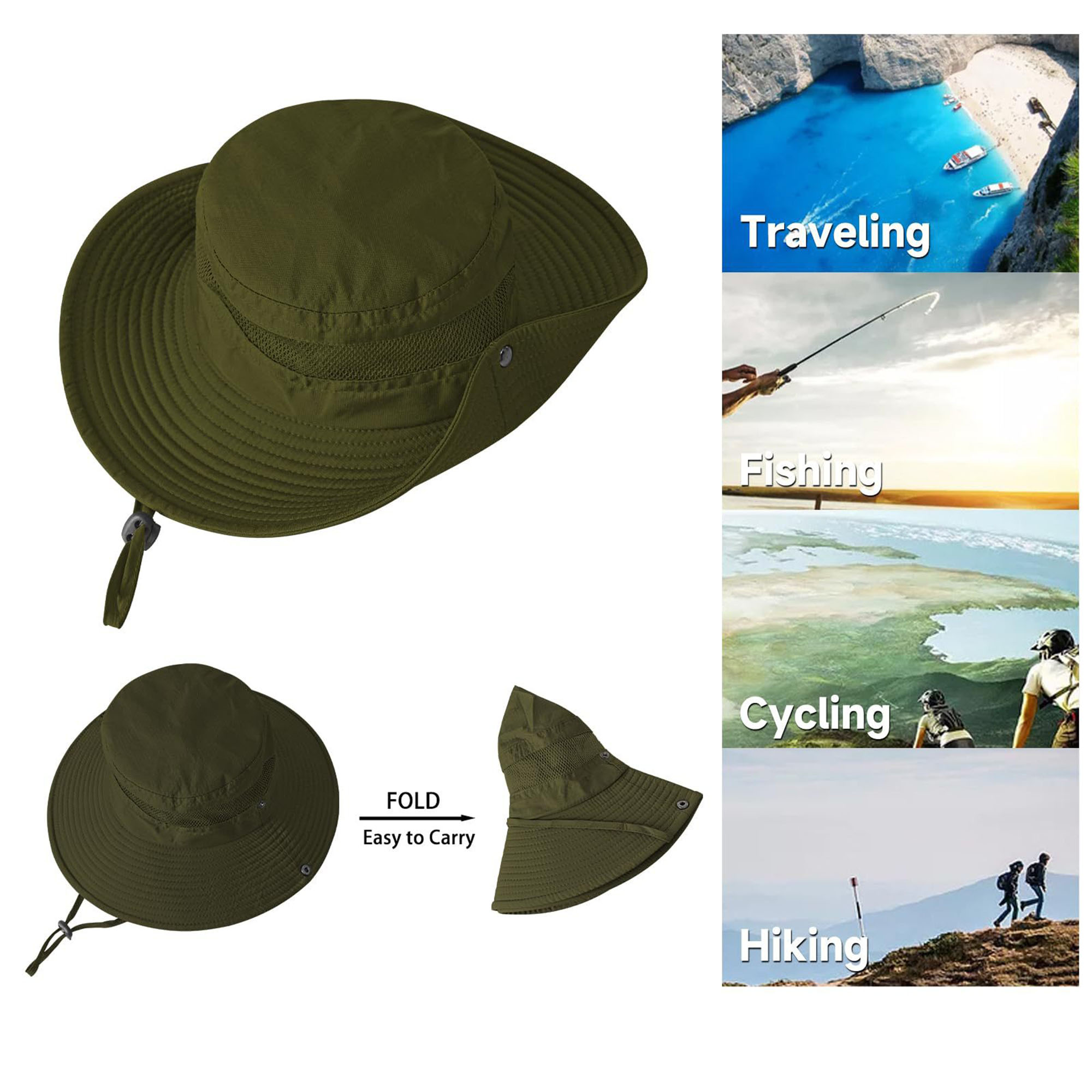 Wide-Brim Hiking & Fishing Sun Hat 8
