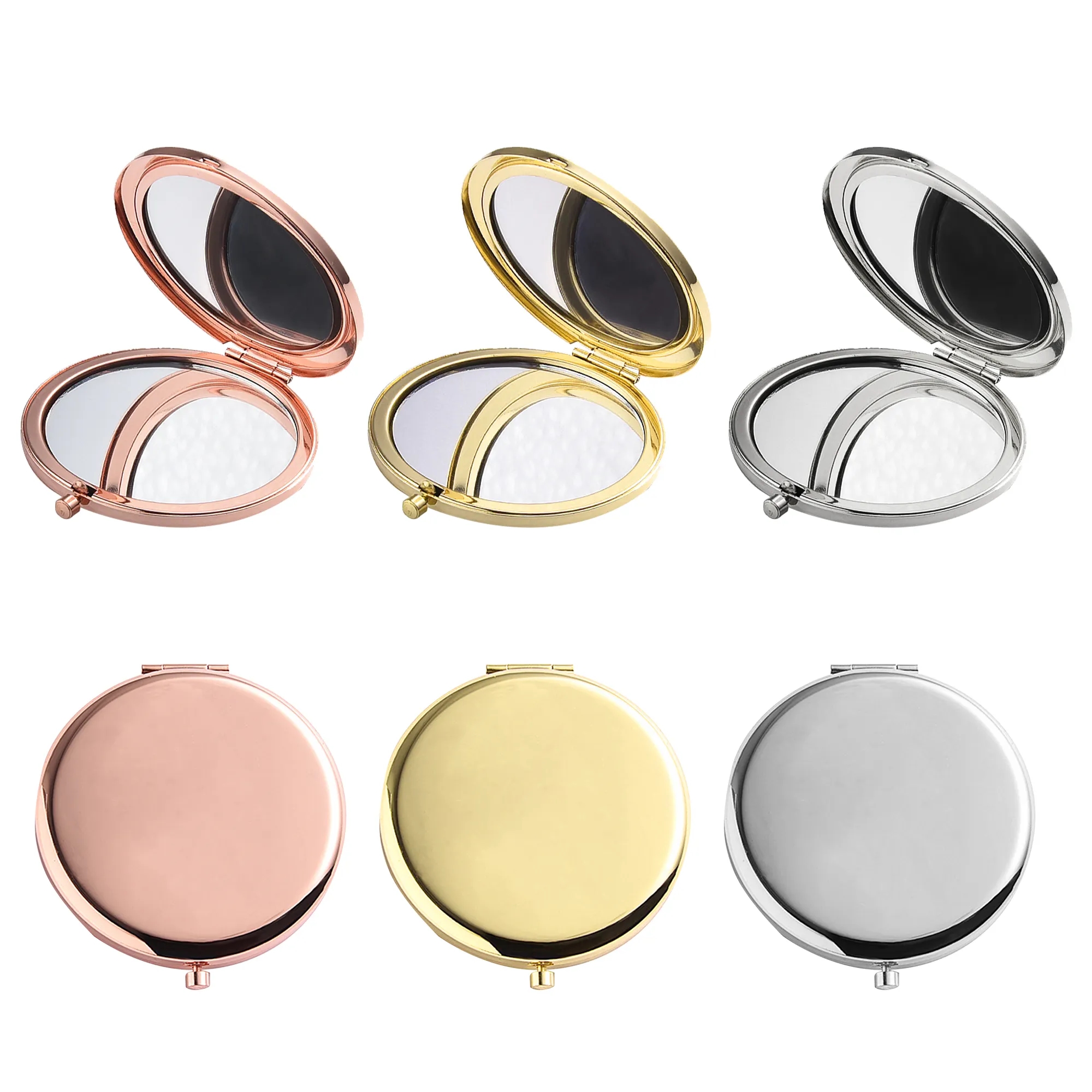 Compact Mirror Bulk Round Double Sided DIY Gifts Engraved 10