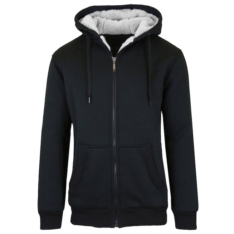 Men's Heavyweight Sherpa Hoodies - Black S-XL, custom hoodie or sweatshirt with logo imprint 3