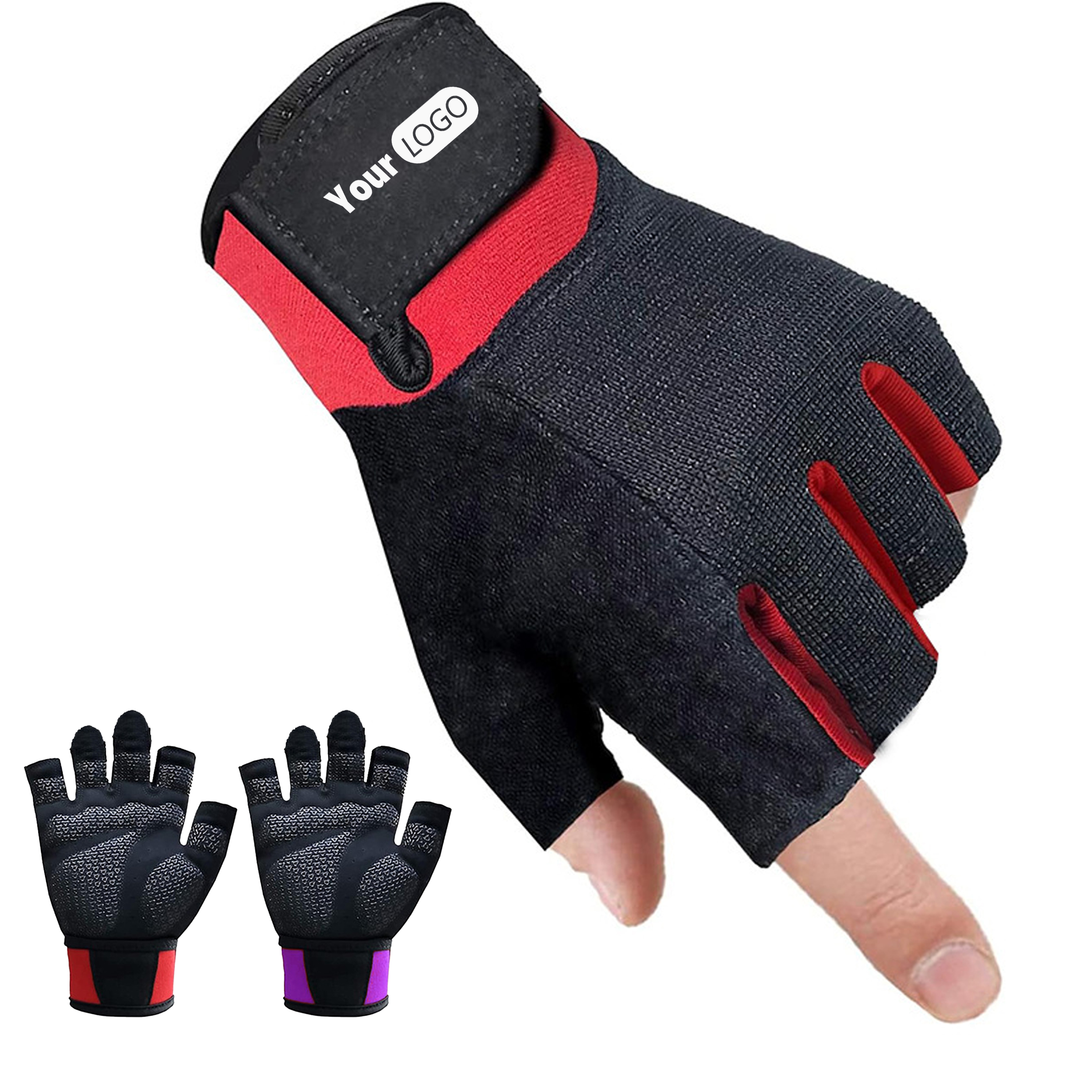 Polyester Half Finger Exercise And Fitness Gloves 2