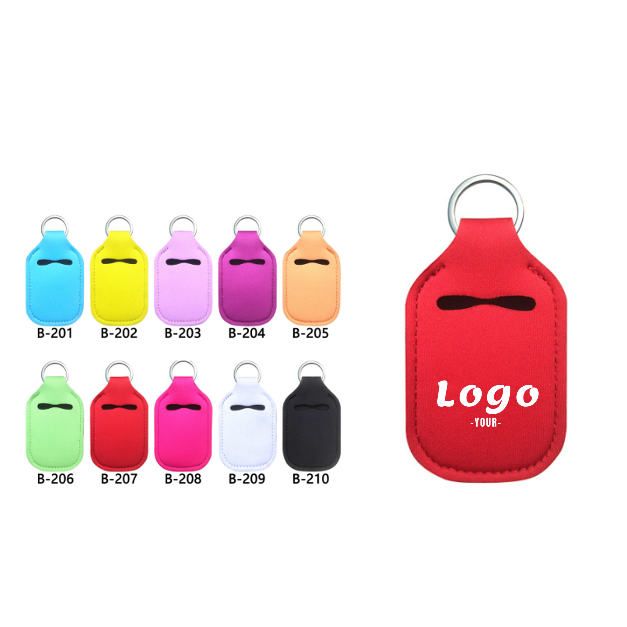 Neoprene Sanitizer Holder w/Keychain
