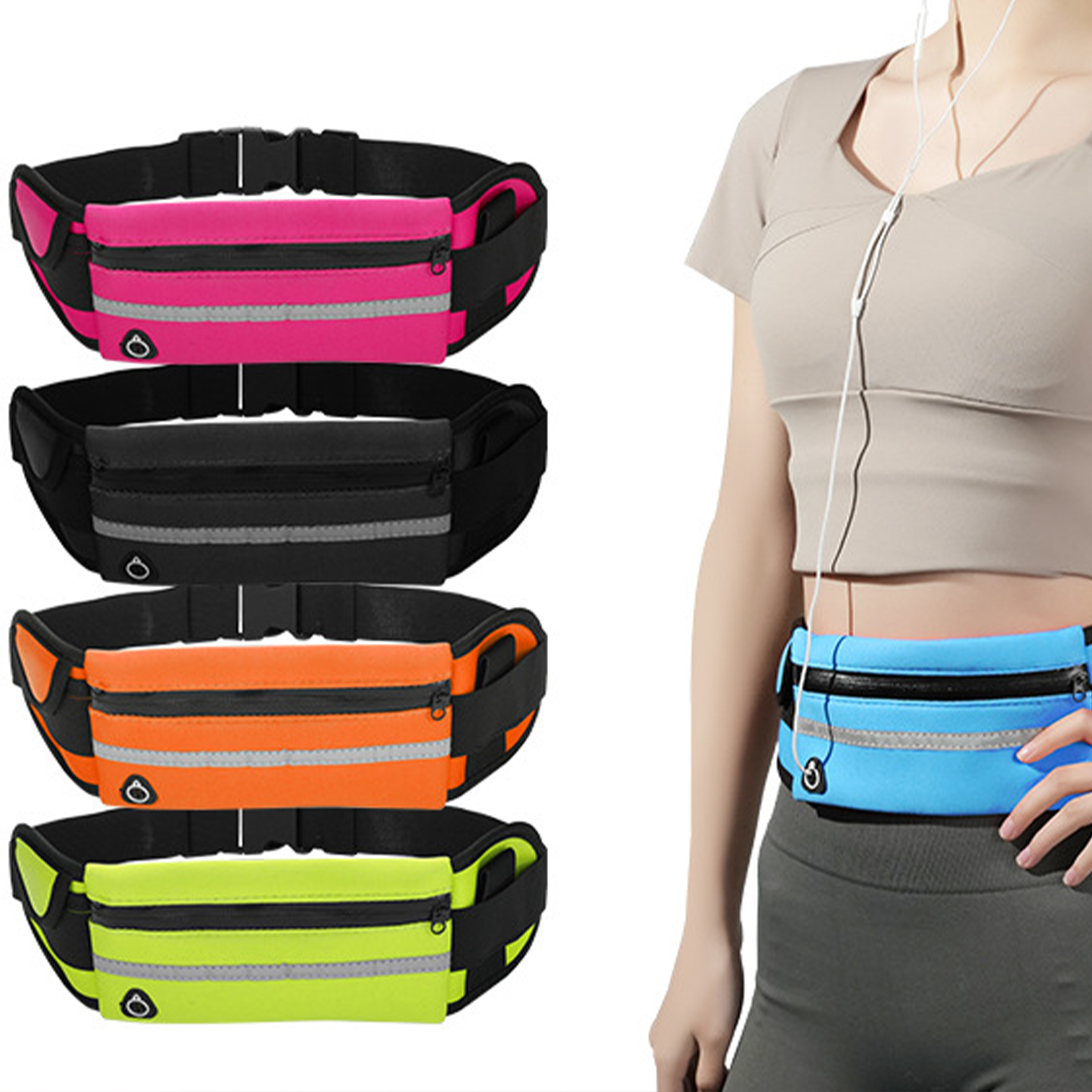 Canvas Outdoor Close Fitting Sports Waist Bag 6