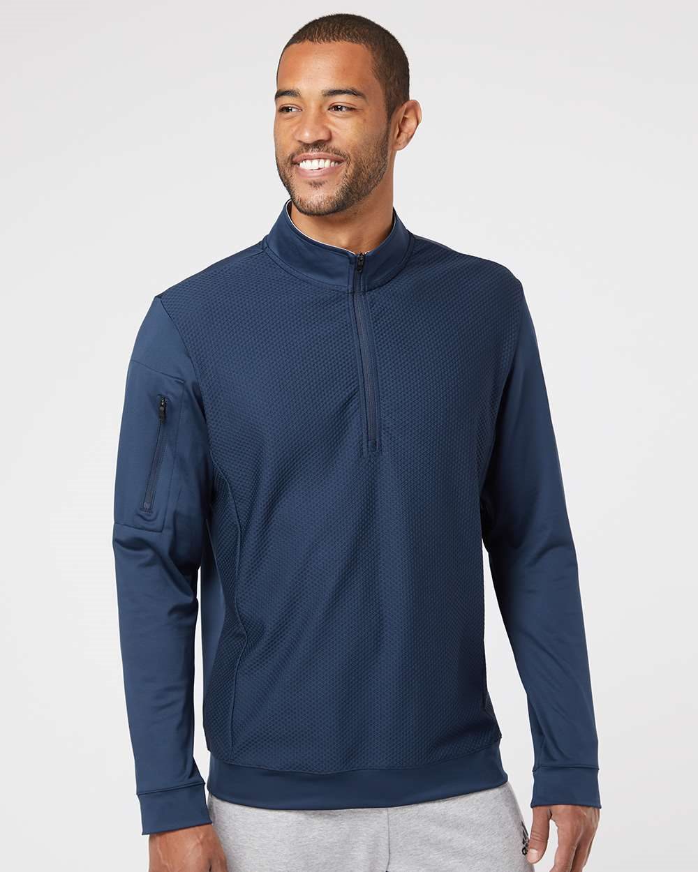 Men's Textured Quarter-Zip Pullover - A295