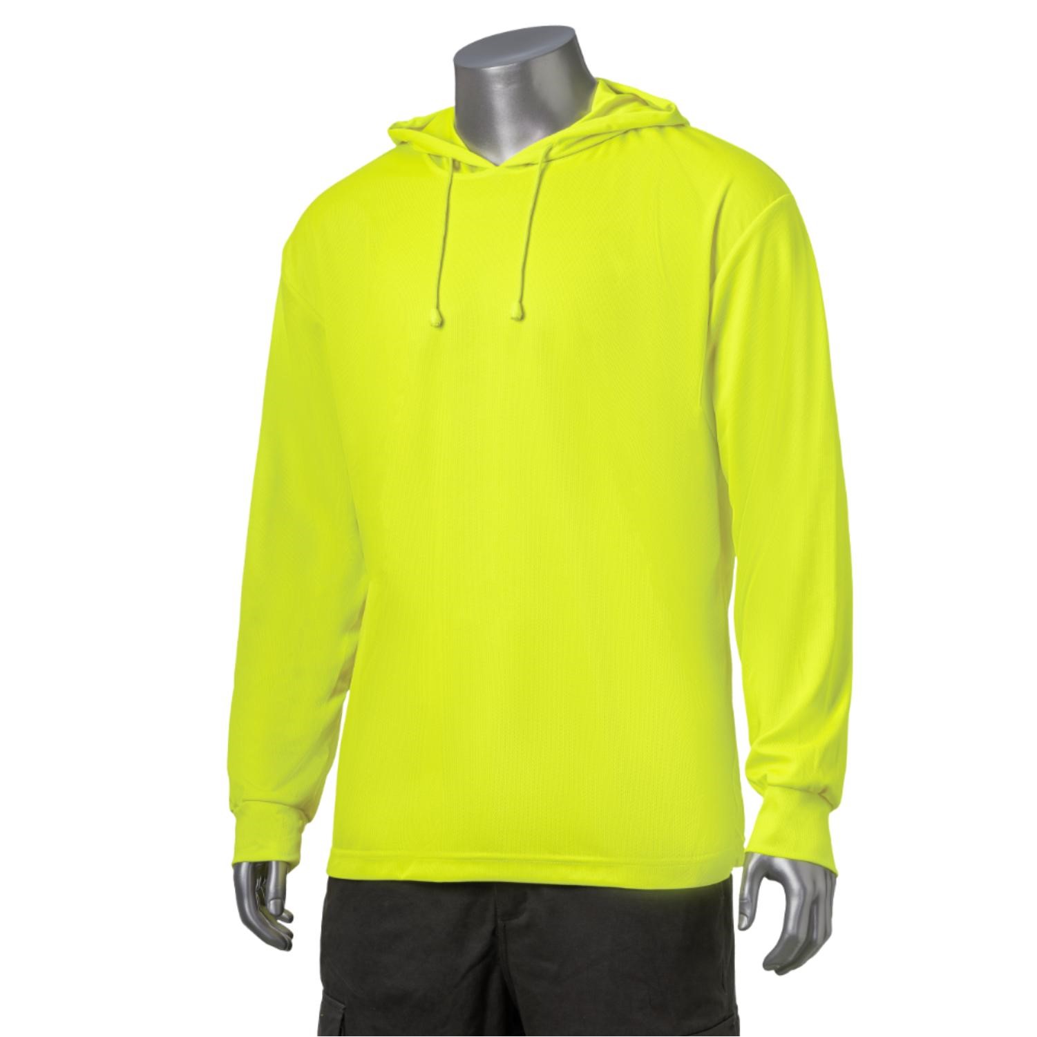 Non-ANSI Hi Viz Long Sleeve Hooded Safety T-Shirt