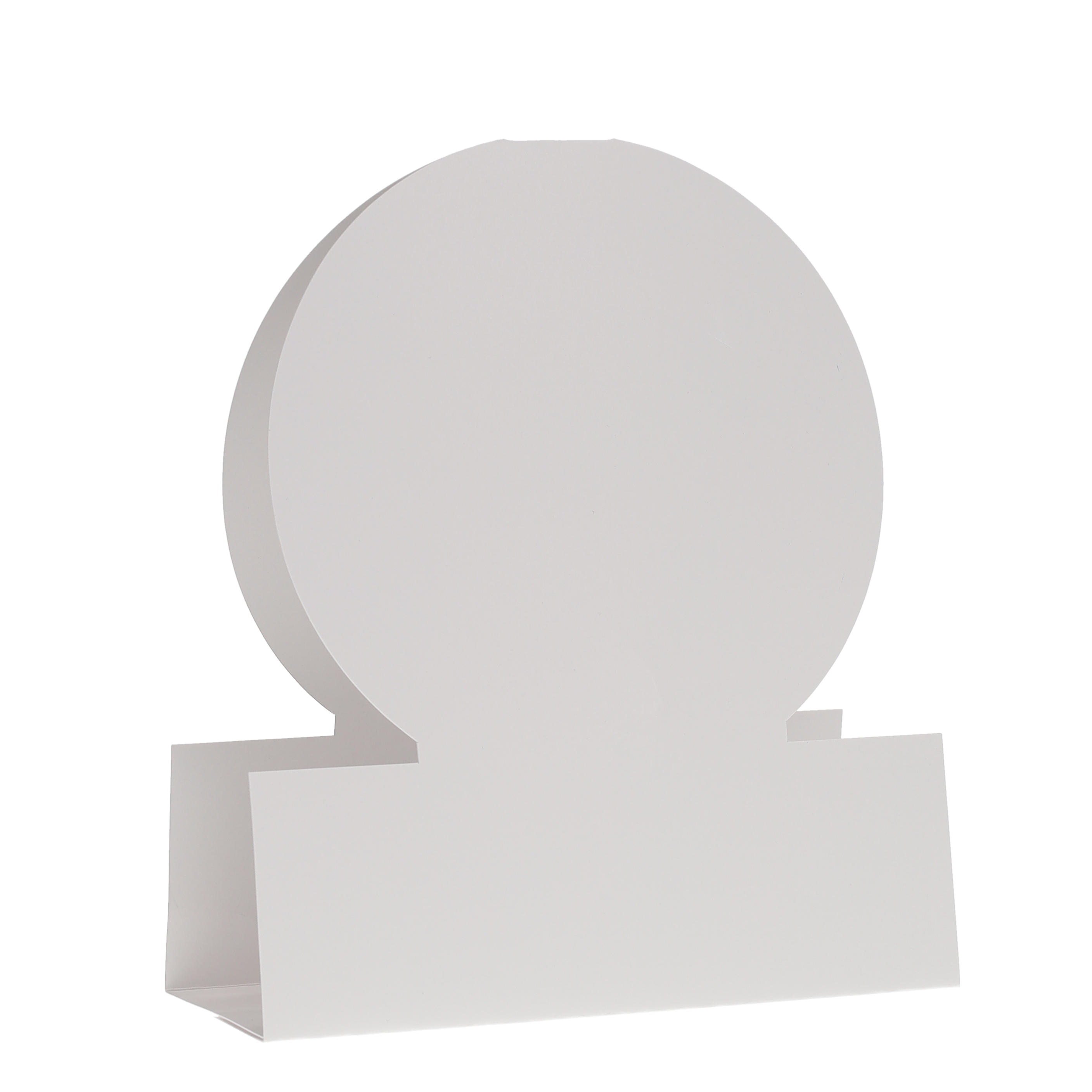 Table Tent Card Stock 12 pt 2 Sided 6.750" x 7.750" x 2.000" Circle Top White Digital Print 4