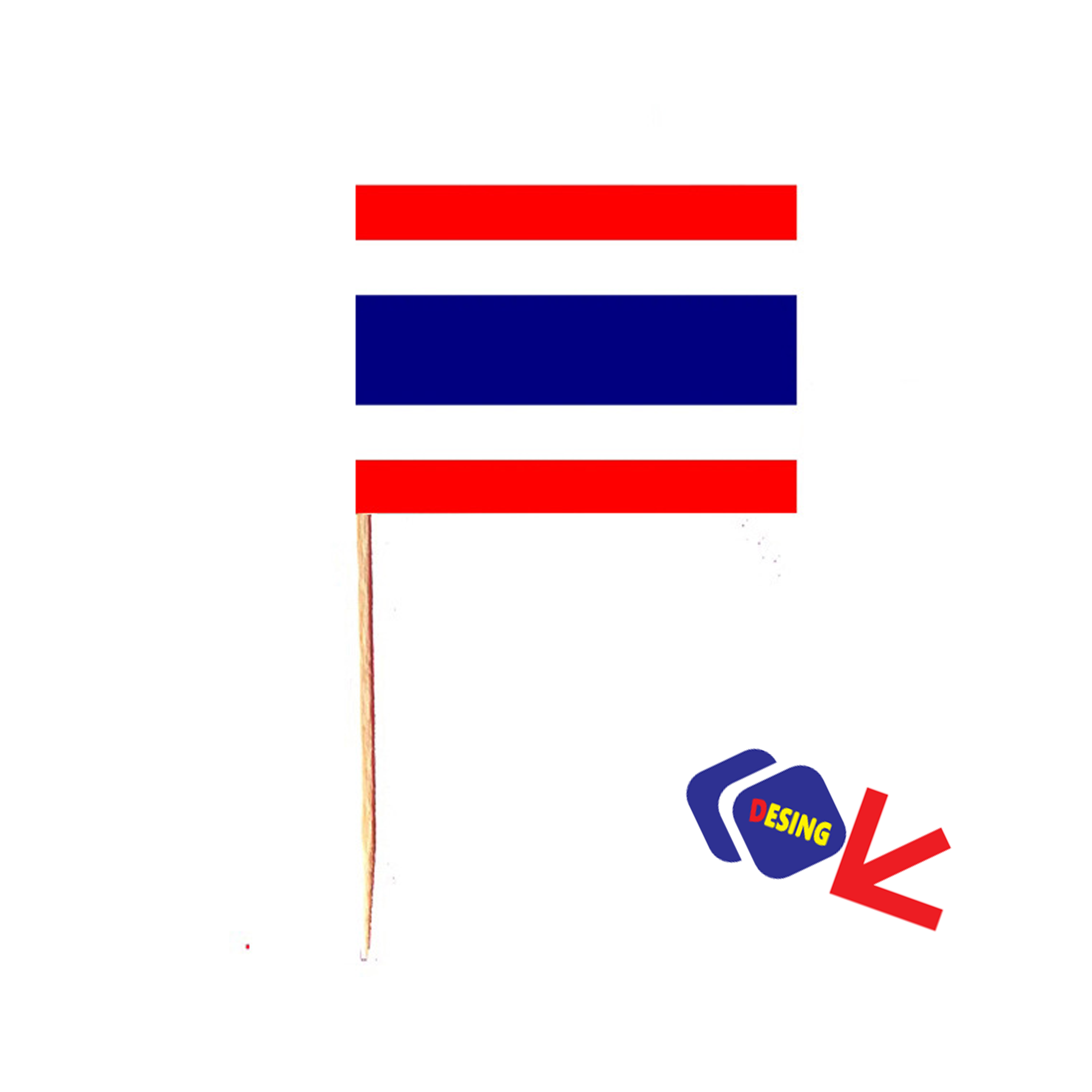 Custom Full Color Toothpick Flag 1.38" L x 0.98" W x 2.56" H 3