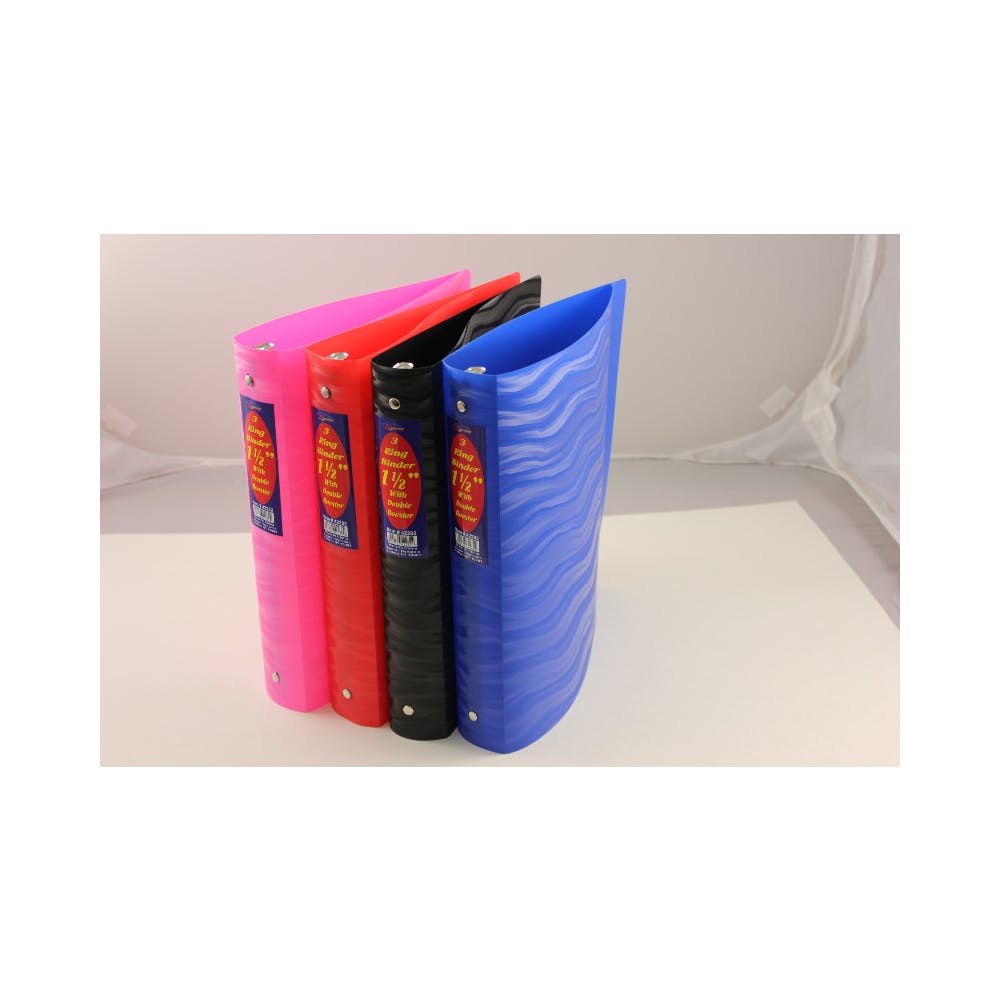 1.5" 3-Ring Binders - Assorted Colors Flexible Wave Design 3