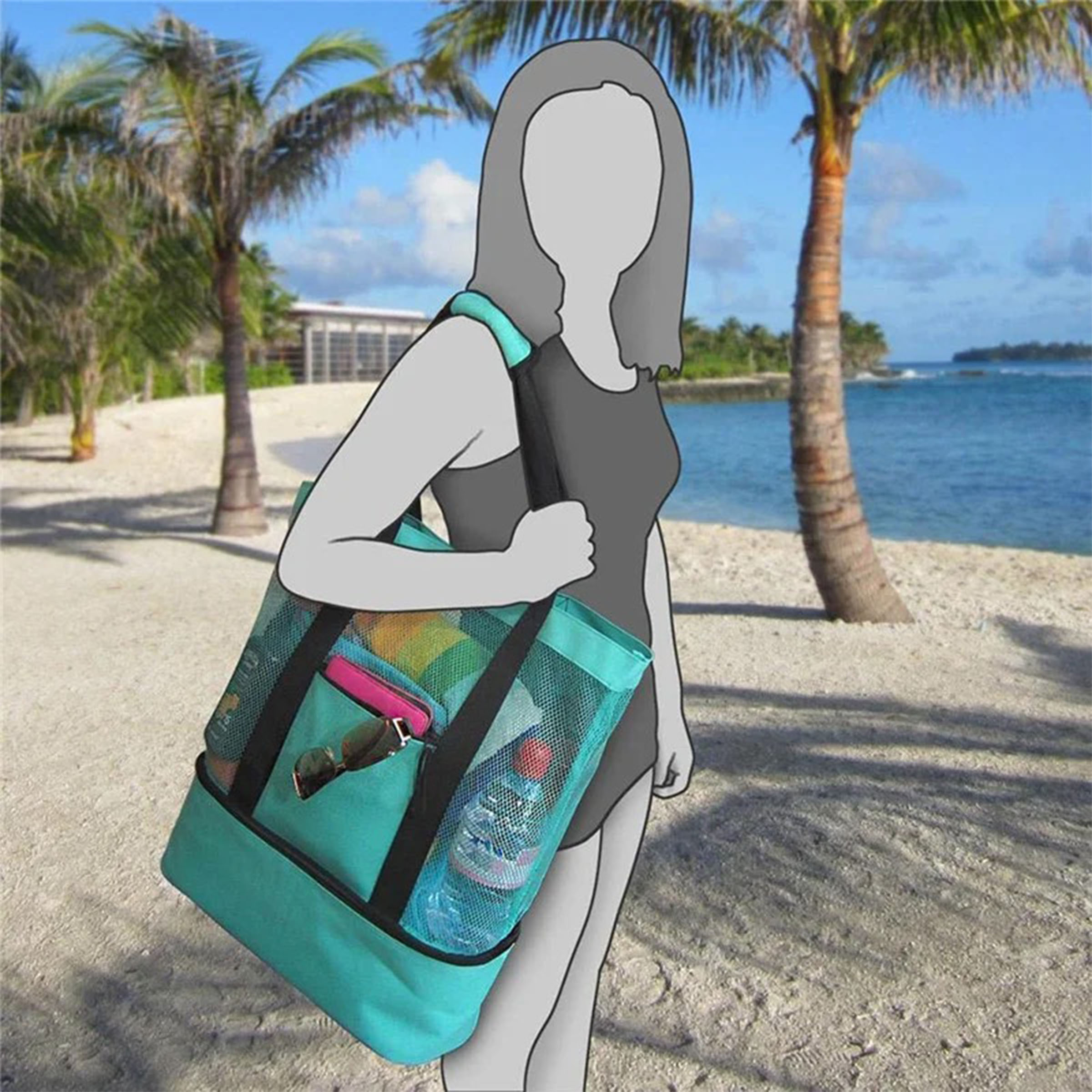 Oxford Spacious Mesh Tote Bag For Beach And Pool Days 11