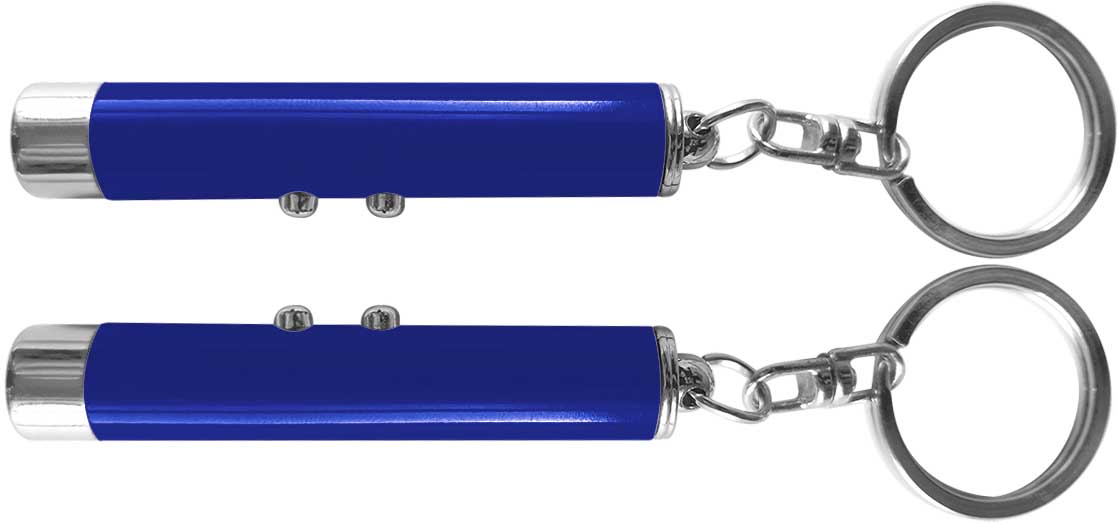 Dual function laser pointer and super bright LED flashlight with keychain. 32