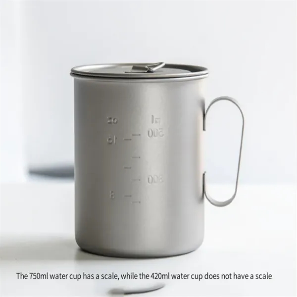 Camping Cup Pure Titanium with Tight lid 450/550/650/750ml for Commutes, Fitness and Travel 5