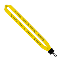 1" Cotton Lanyard with Plastic Clamshell & Swivel Snap Hook