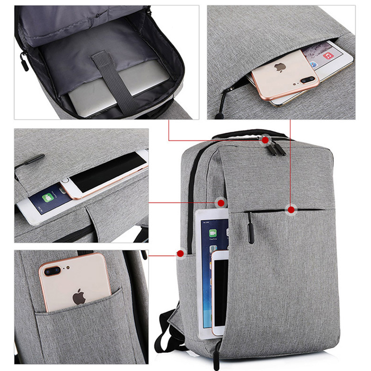 Custom Oxford Laptop Backpack with USB Port 9