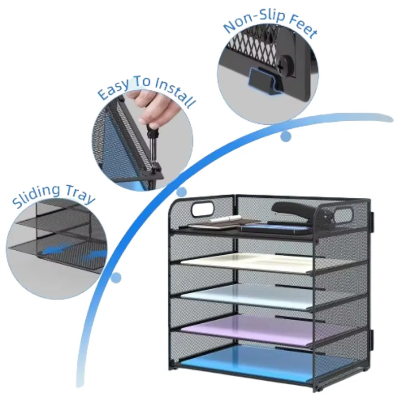 5-Tier Mesh Desk Organizer - File Storage Box 11