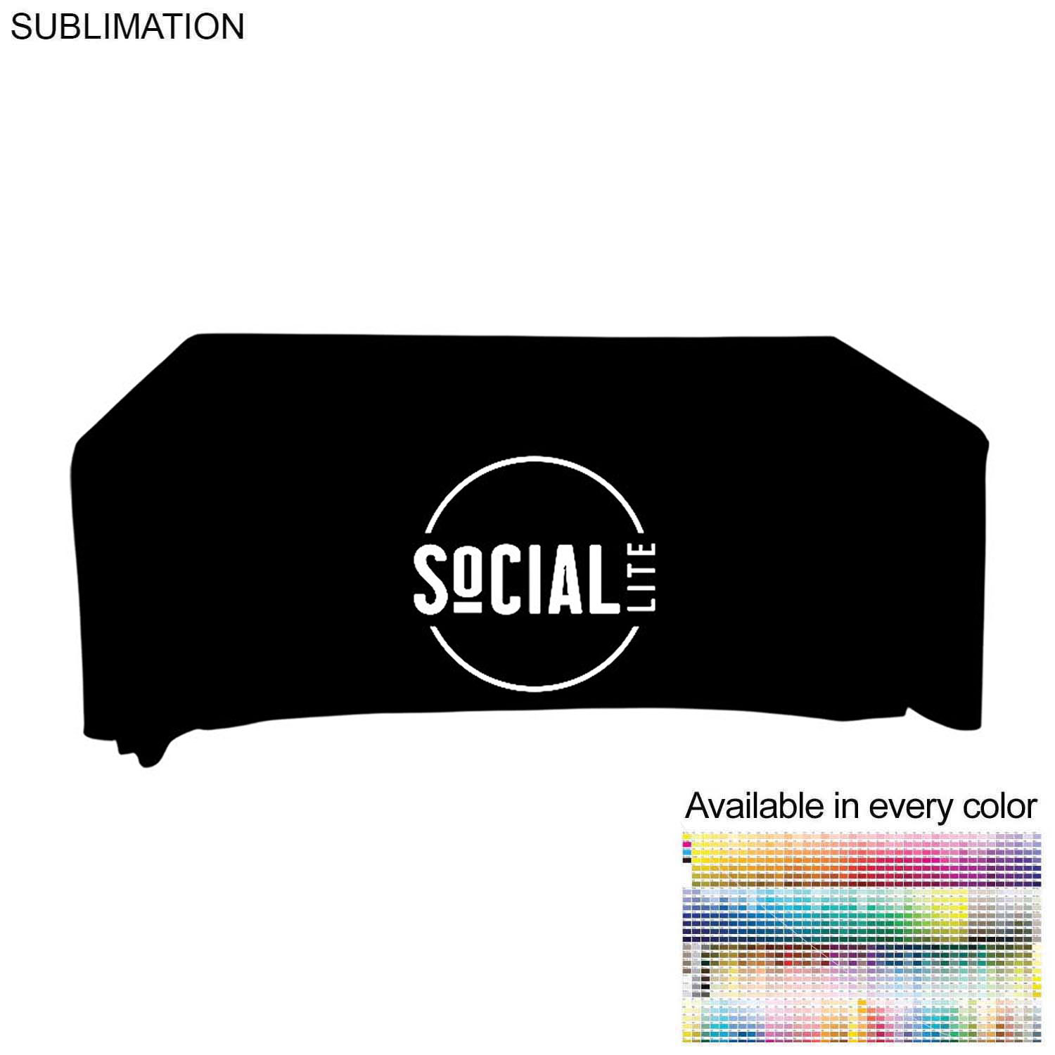 72Hr Fast Ship - Event package, 2'W Fabric banner and Premium 6' tablecloth open back 11