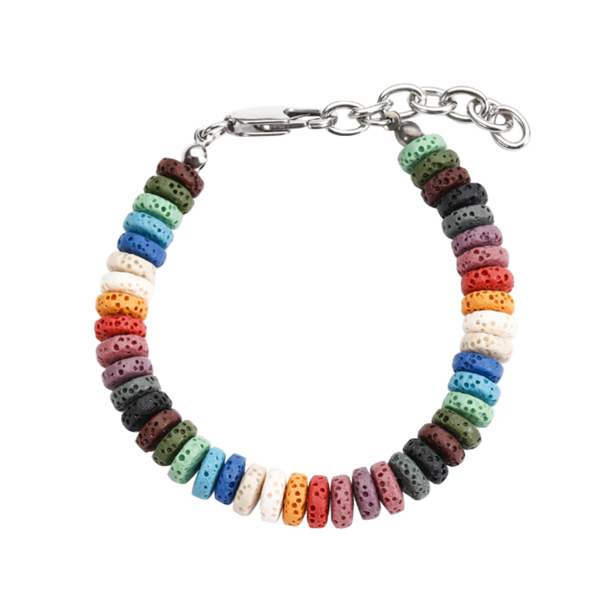 Vibrant Colorful Volcanic Stone Bracelet 6