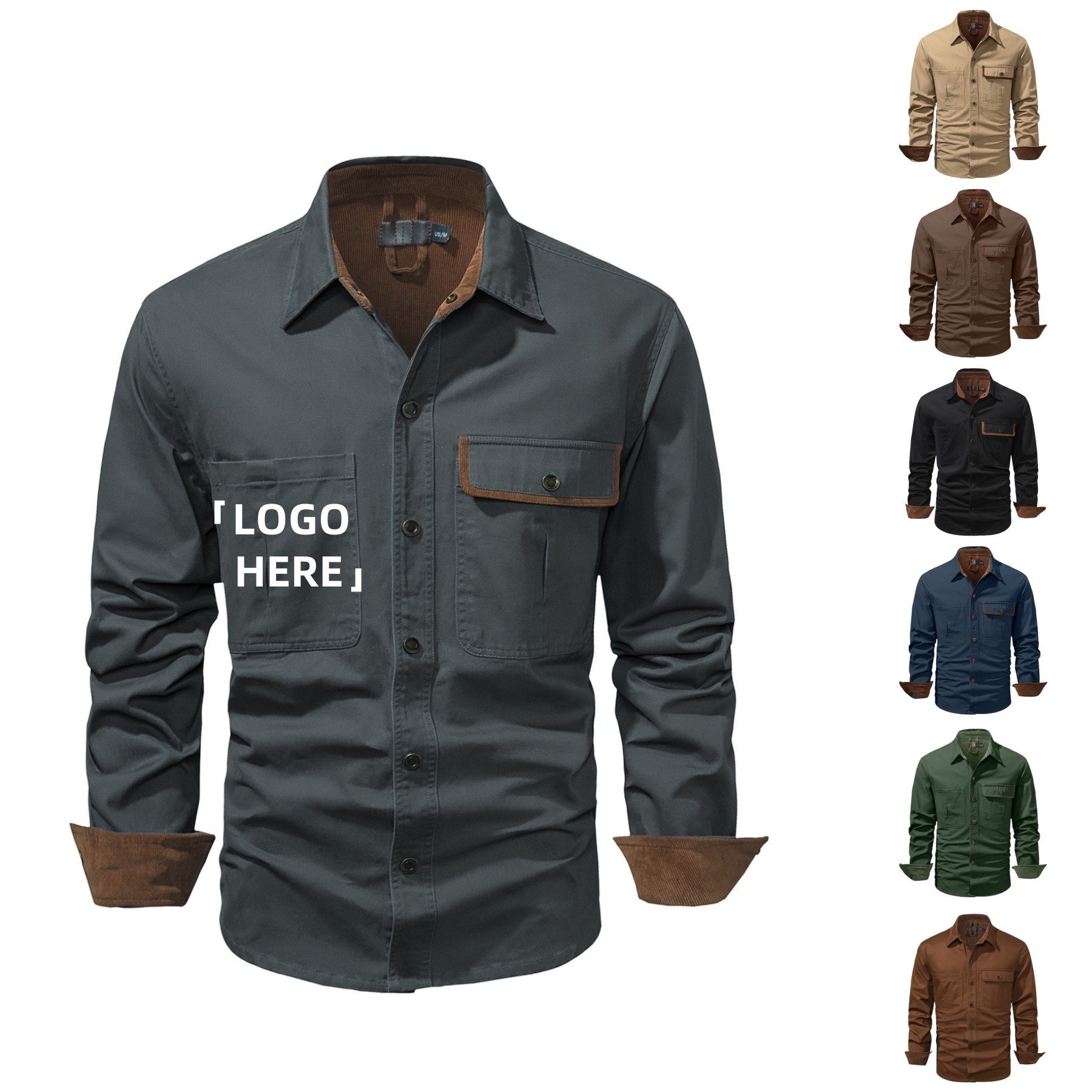 Men's Washed Cotton Work Shirt