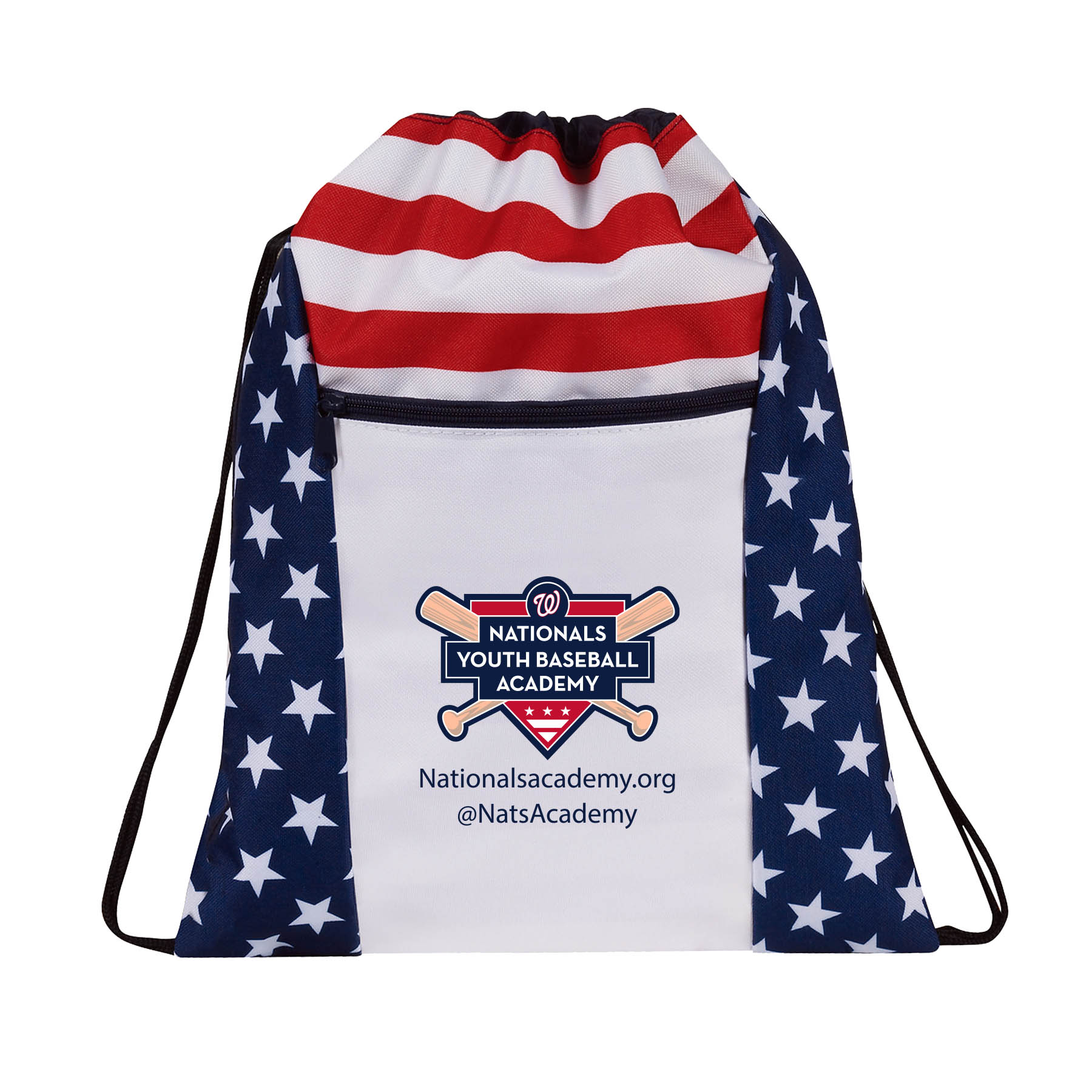 Patriotic Drawstring Backpack with zippered Front Packet(Bag, Backpack) 8