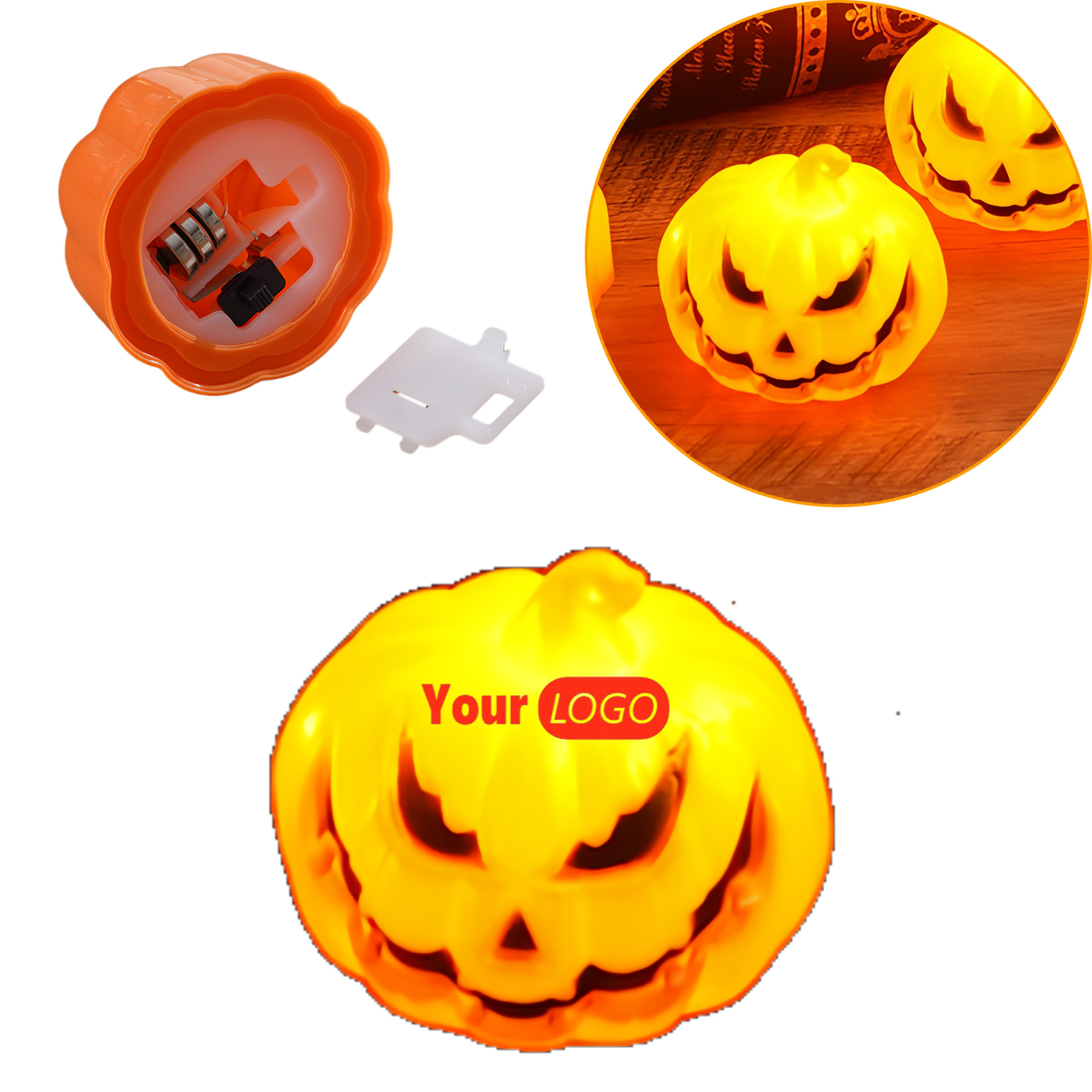 Halloween Pumpkin Ghost Face Electronic Candle 4