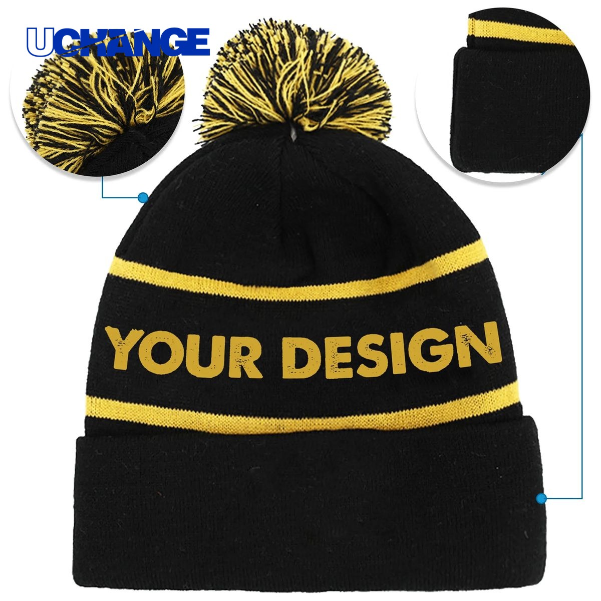 Acrylic Knit Cuffed Beanie Cap