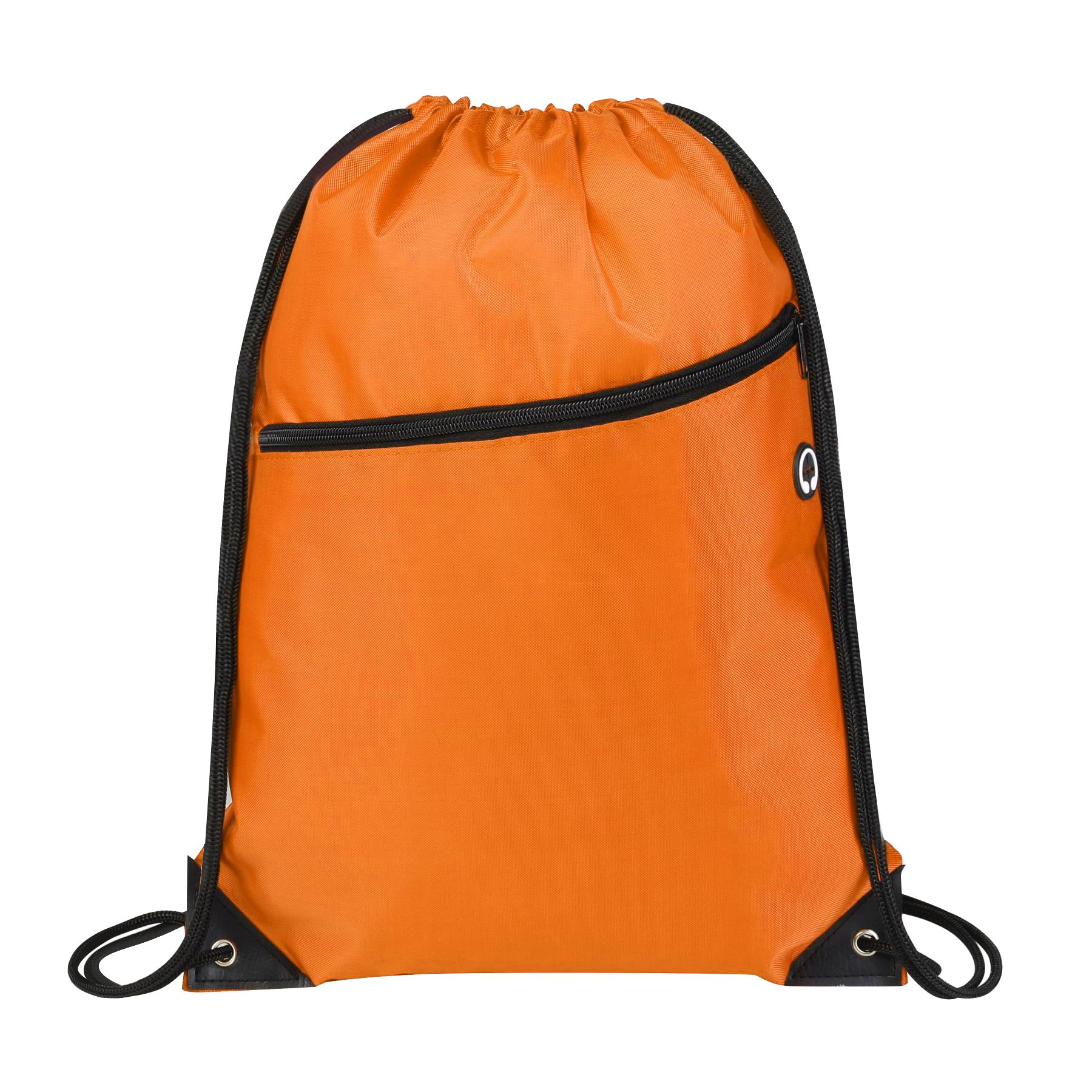 420D Heavy Duty Drawstring Backpack With Front Zipper 39