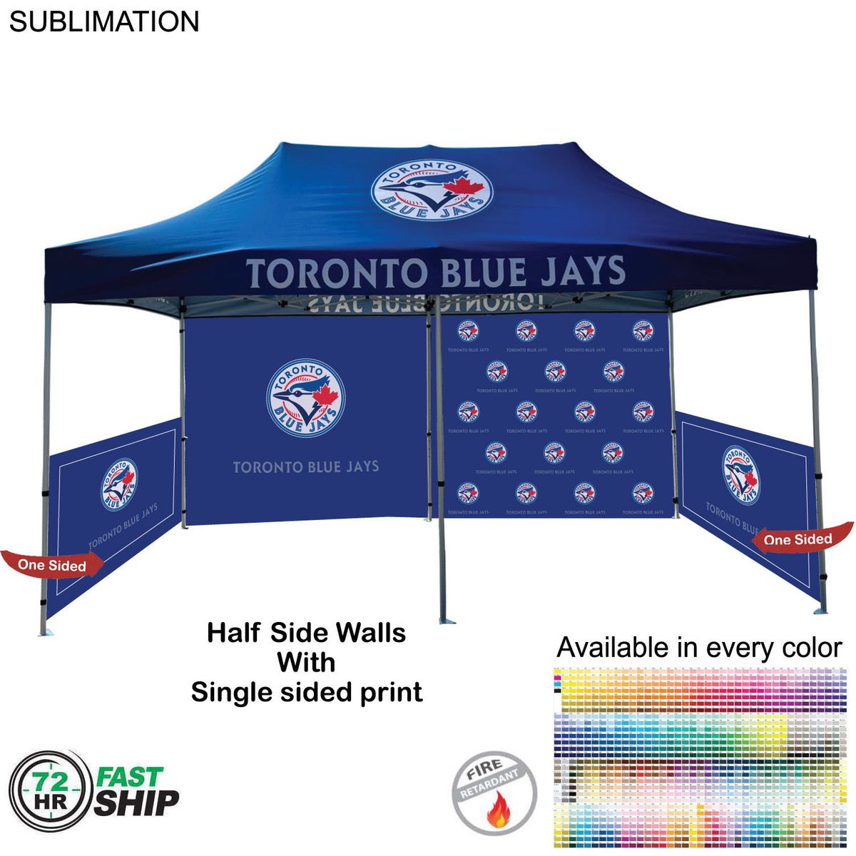 fiel 72 Hr Fast Ship - Half Side Wall for 10x20 Tent Kit Sublimated Single Sided Print #SU771-7