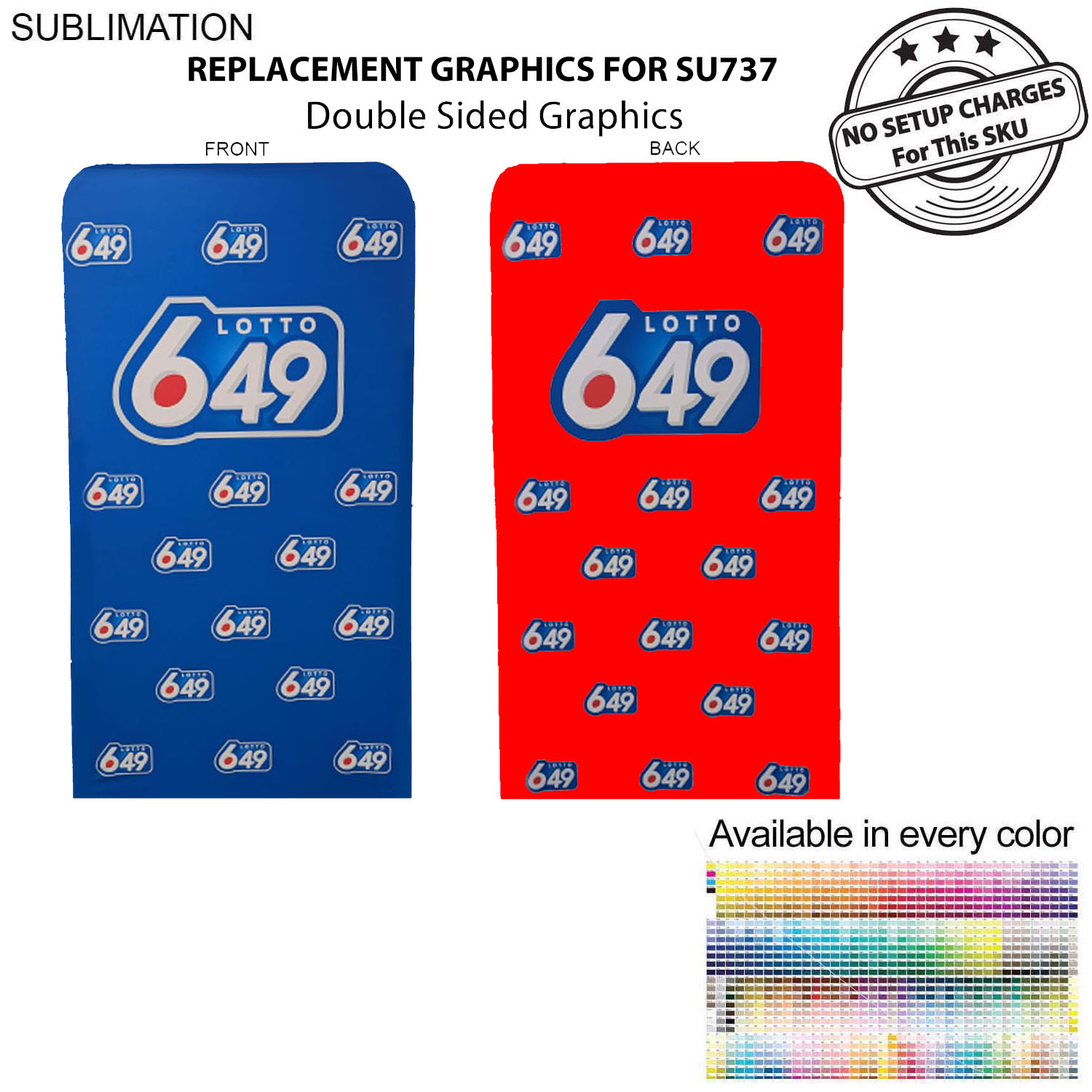 Replacement Graphics Double Sided 4'W x 90"H EuroFit Tension Fabric Slip on Cover, NO SETUP 2