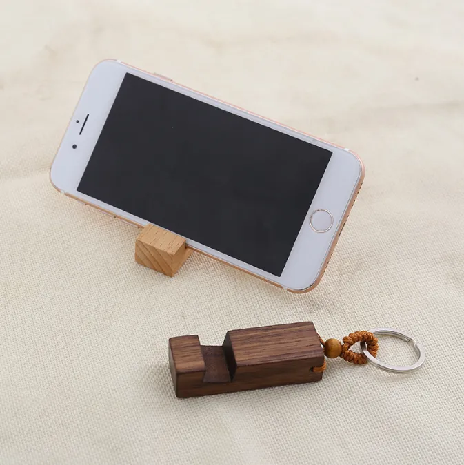 Wood Phone Stand With Key Chain