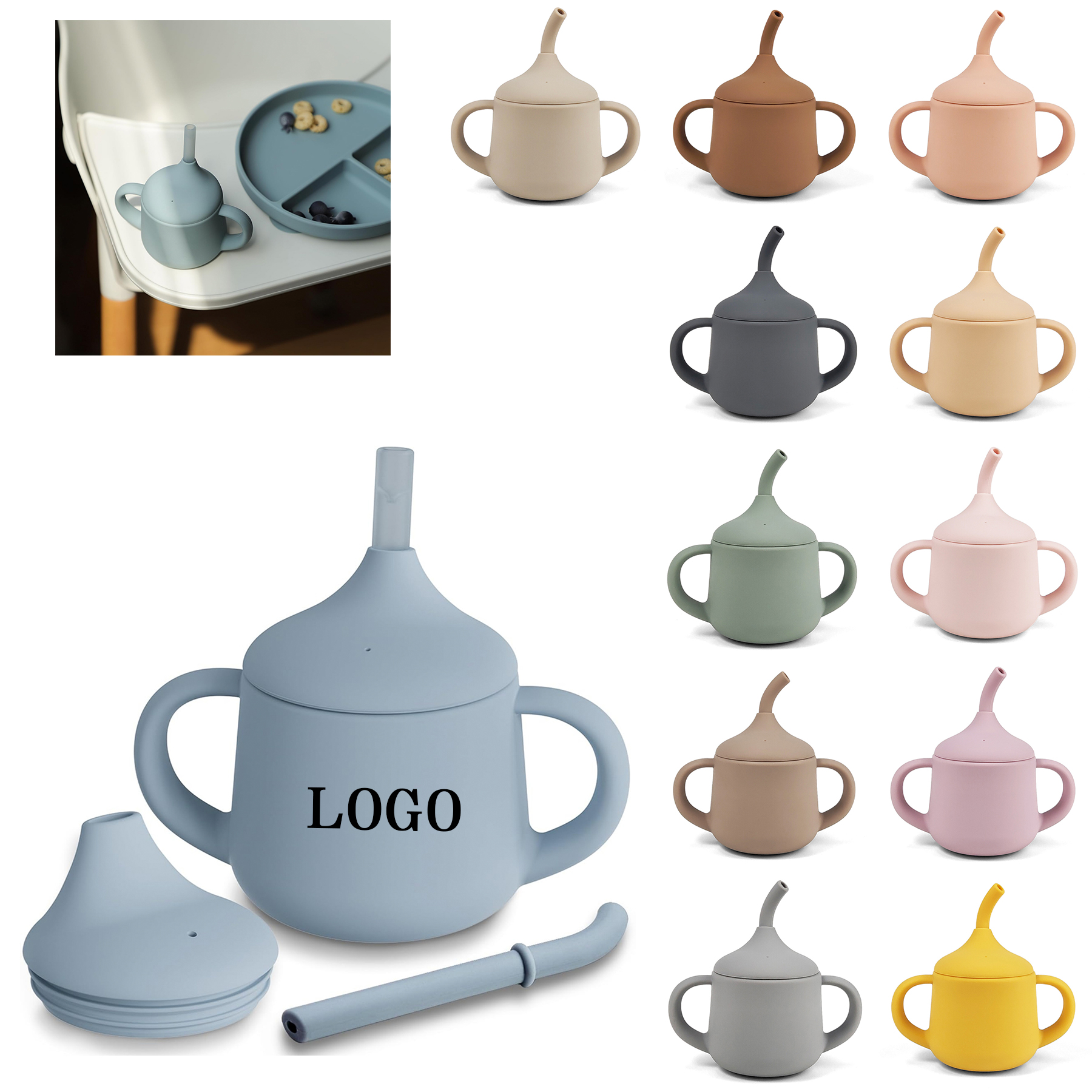 Silicone Baby Sippy Cup 30