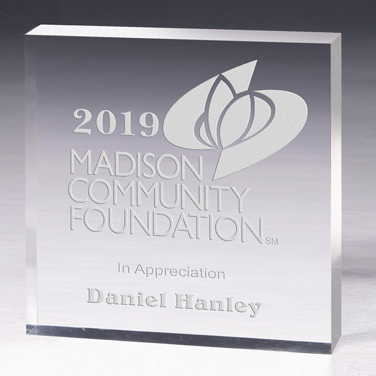 2 1/2" x 2 1/2" x 1/2" Mini Square Acrylic Paperweight -2019P (Full Color Imprint) 4