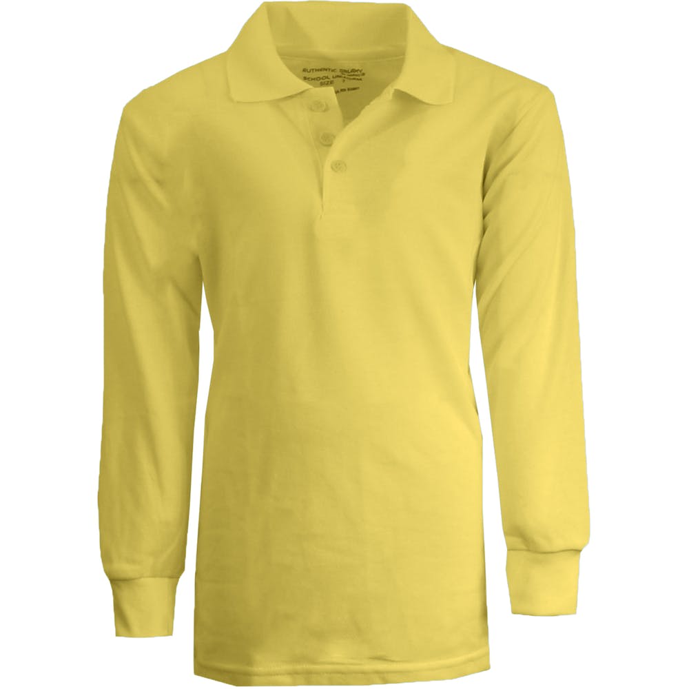 Boys' Uniform Polo Shirts - Sizes 16 - 20 Yellow Long Sleeve 3