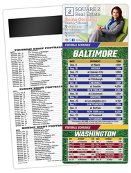 Football Schedule Laminated Card/Postcard with Magnet Strip 3.5x8.5 - 14 pt.