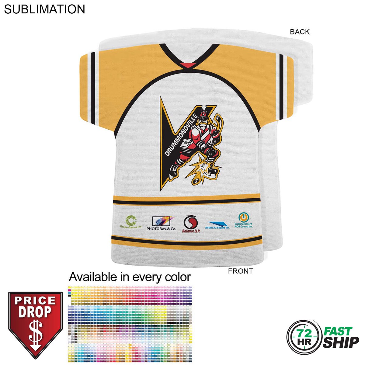 fiel 72 Hr Fast Ship - Jersey Shape Microfiber Keepsake Towel 18x17 Sublimated Front Side #SU571-13