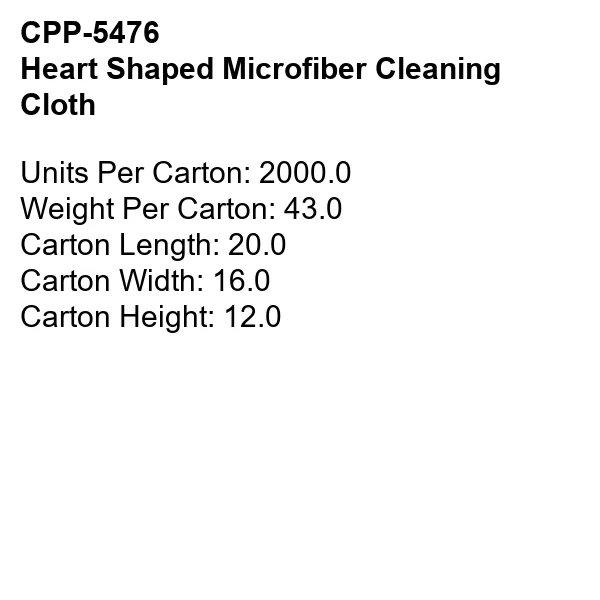 HEART SHAPED MICROFIBER CLEANING CLOTH 2