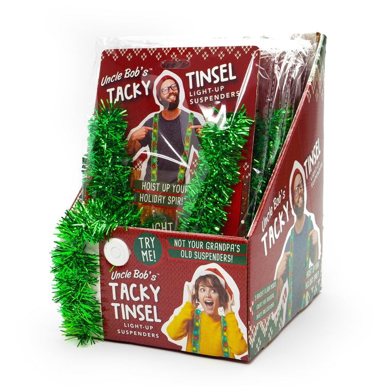 Tacky Tinsel Light Up Suspenders 3