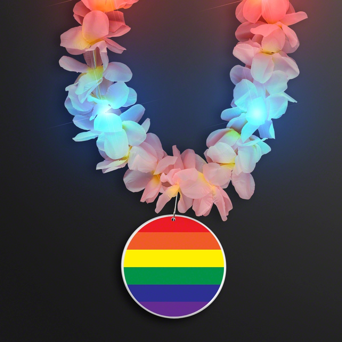 Light Up Hawaiian Leis with Custom Rainbow Medallion 9