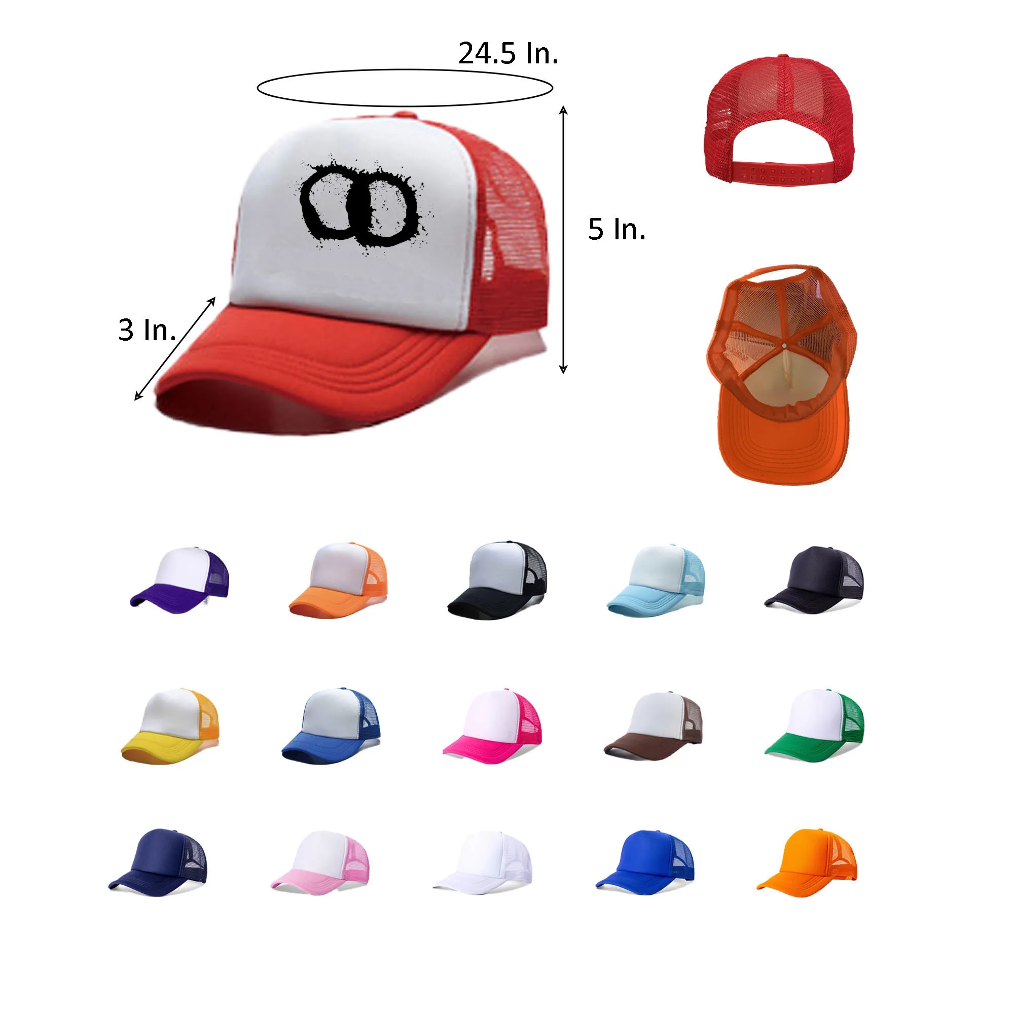 MOQ 10 Foam Mesh Baseball Cap Trucker Hat 24.5"Lx 5"Wx 3"H 15