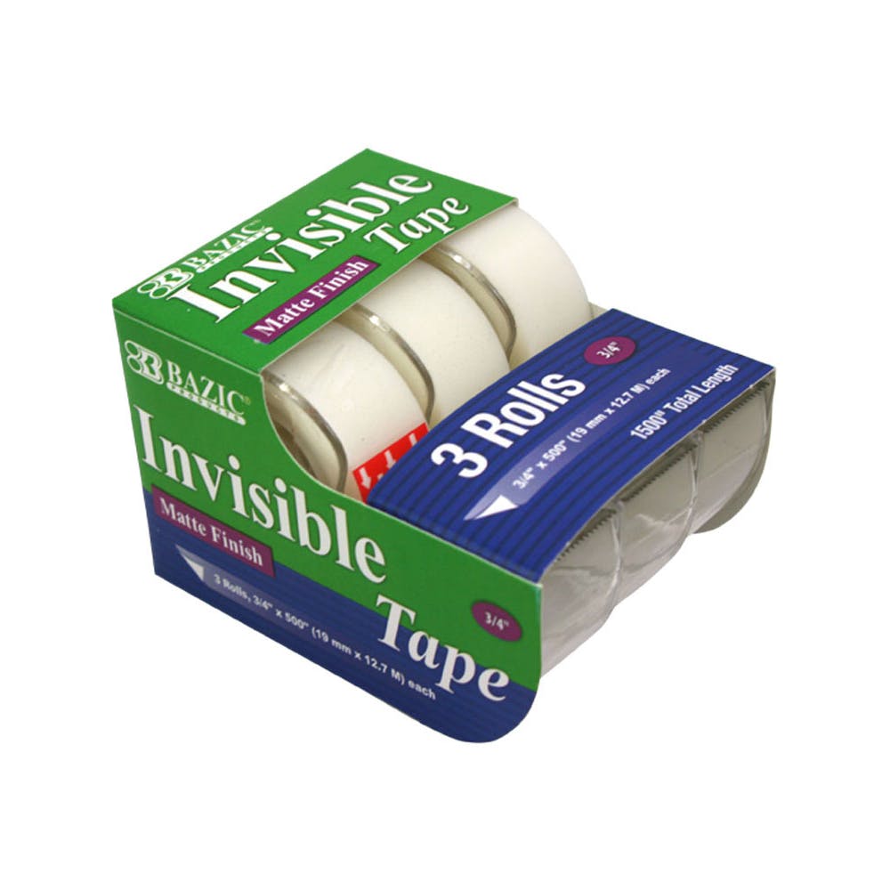 Invisible Tape - 3 Pack 3/4" x 500" 3