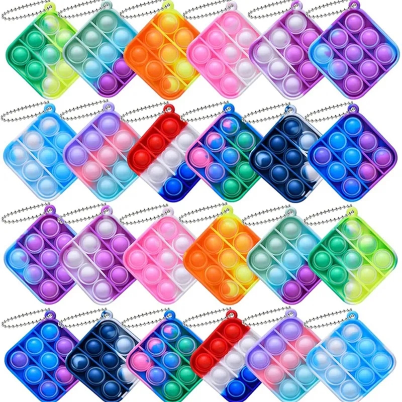 Mini Square Push Pop Bubble Toy Keychain