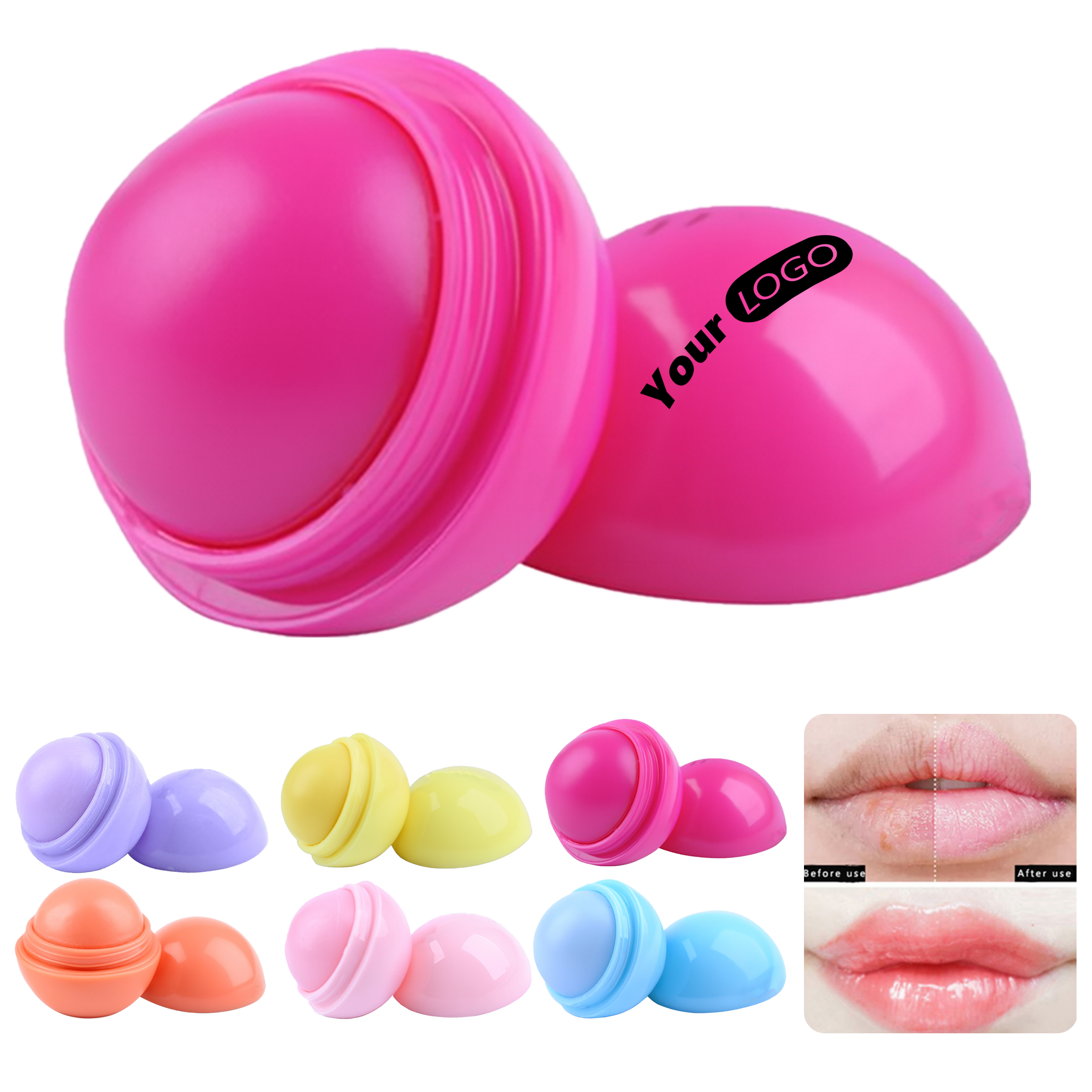 Round Fruit Scent Lip Balm