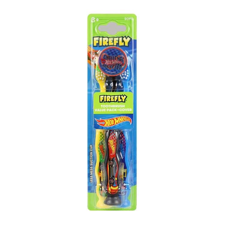 Kid's Hot Wheels Soft Suction Toothbrush with Cap - 3 Ct 3