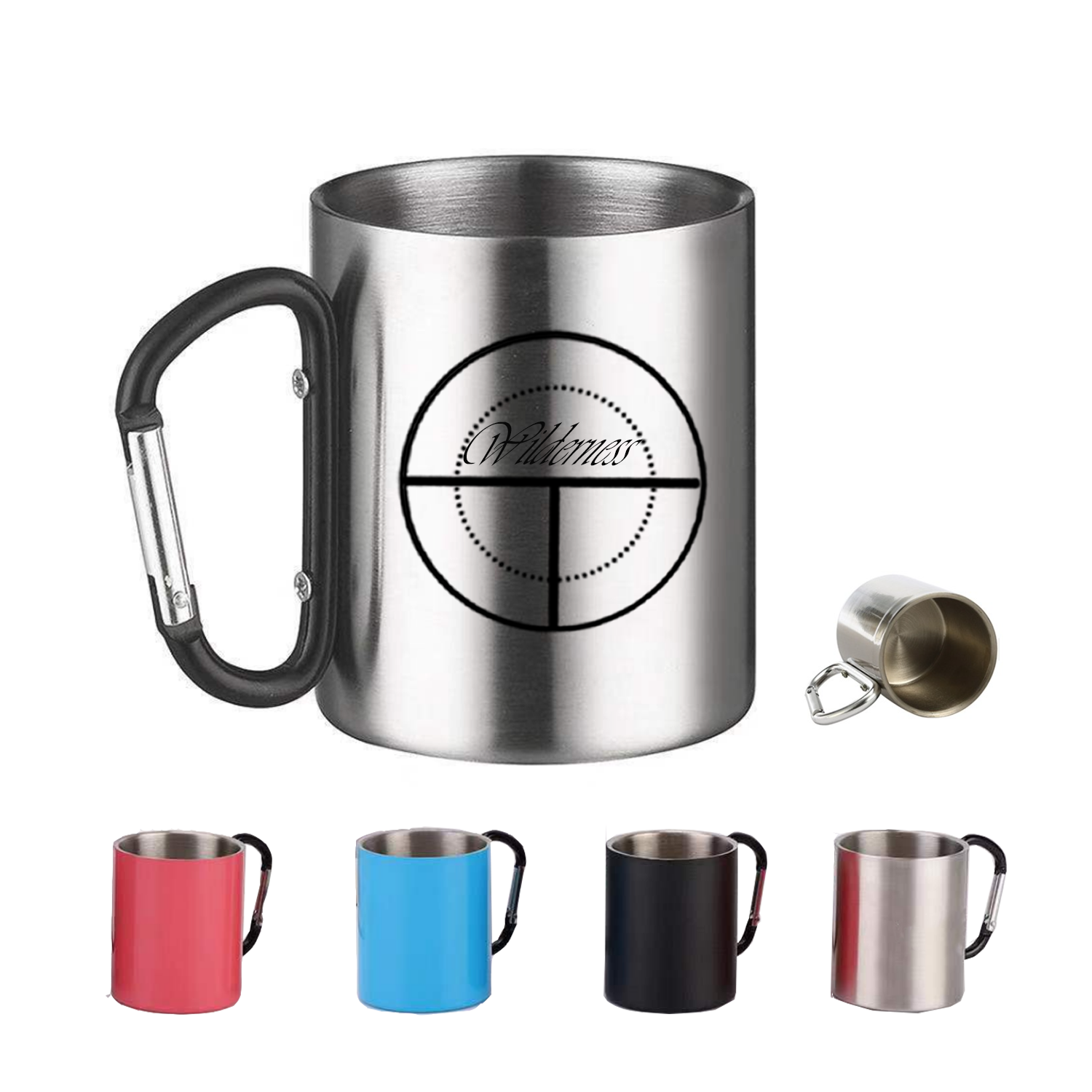 7.5 Oz Stainless Steel Coffee Mug with Mountain Buckle Handl