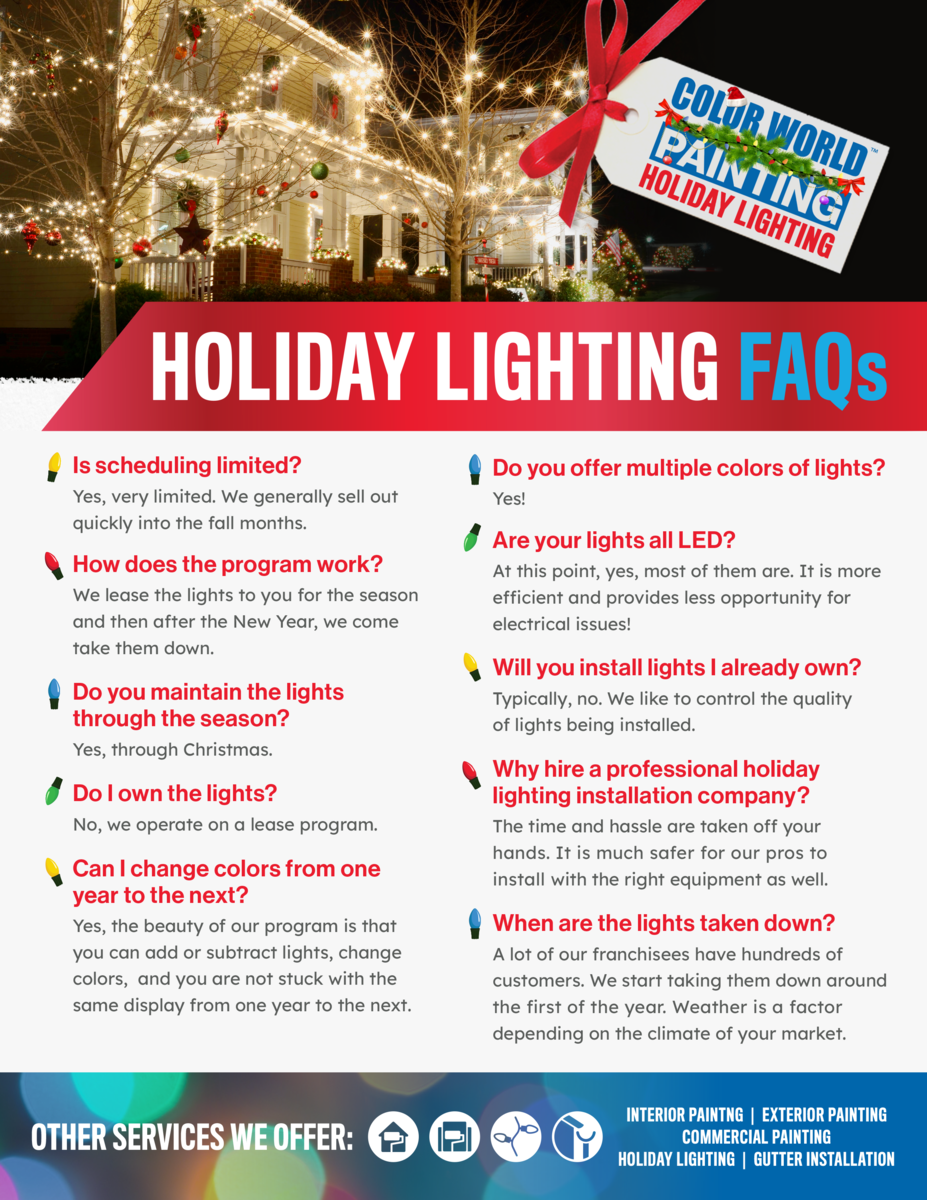Holiday Lighting FAQ's HLFAQ Color World House Painting