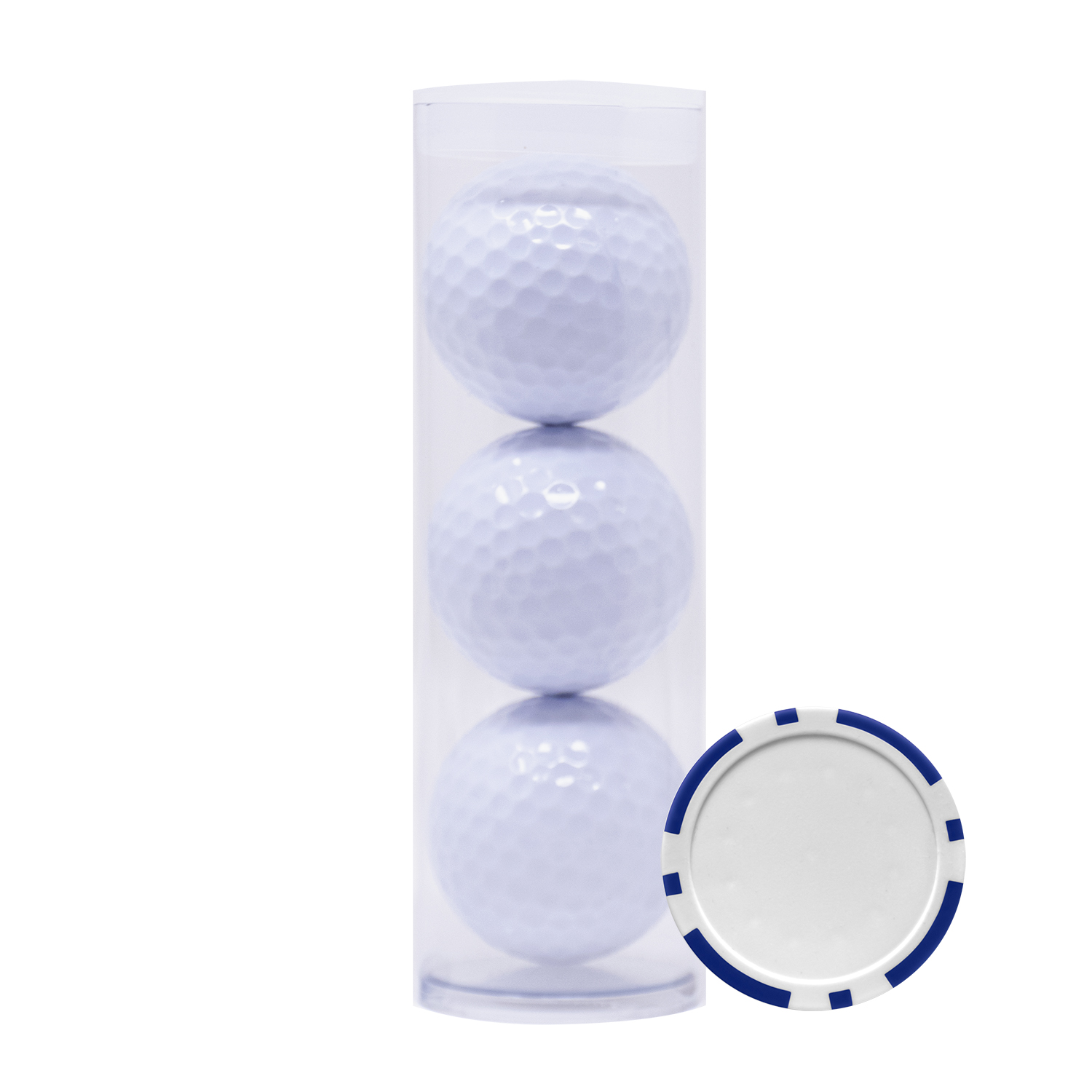 3-Ball Tube w/Poker Chip 7
