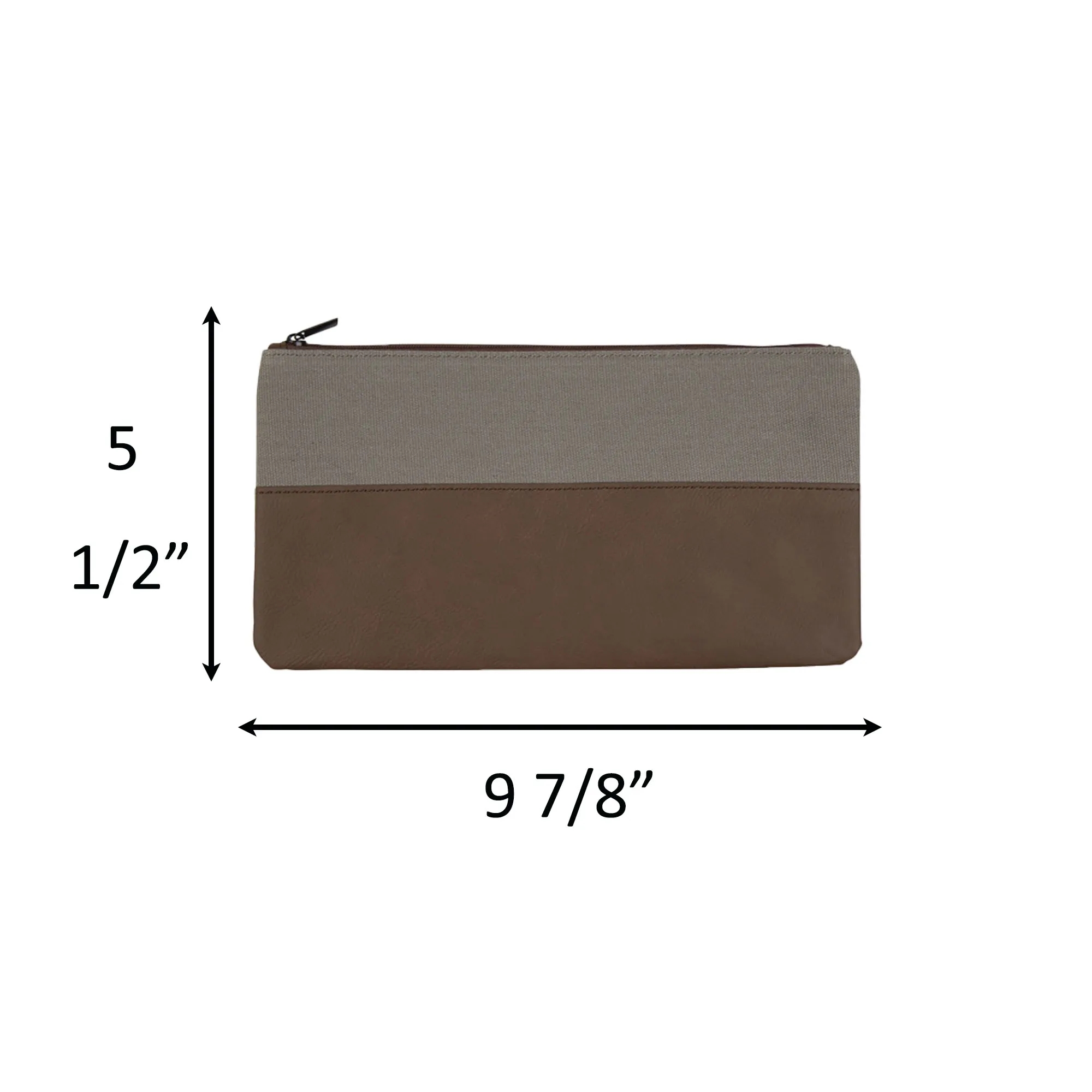 Debossed Handy Bombay PU Leather Cotton Canvas Zipper Pouch 6