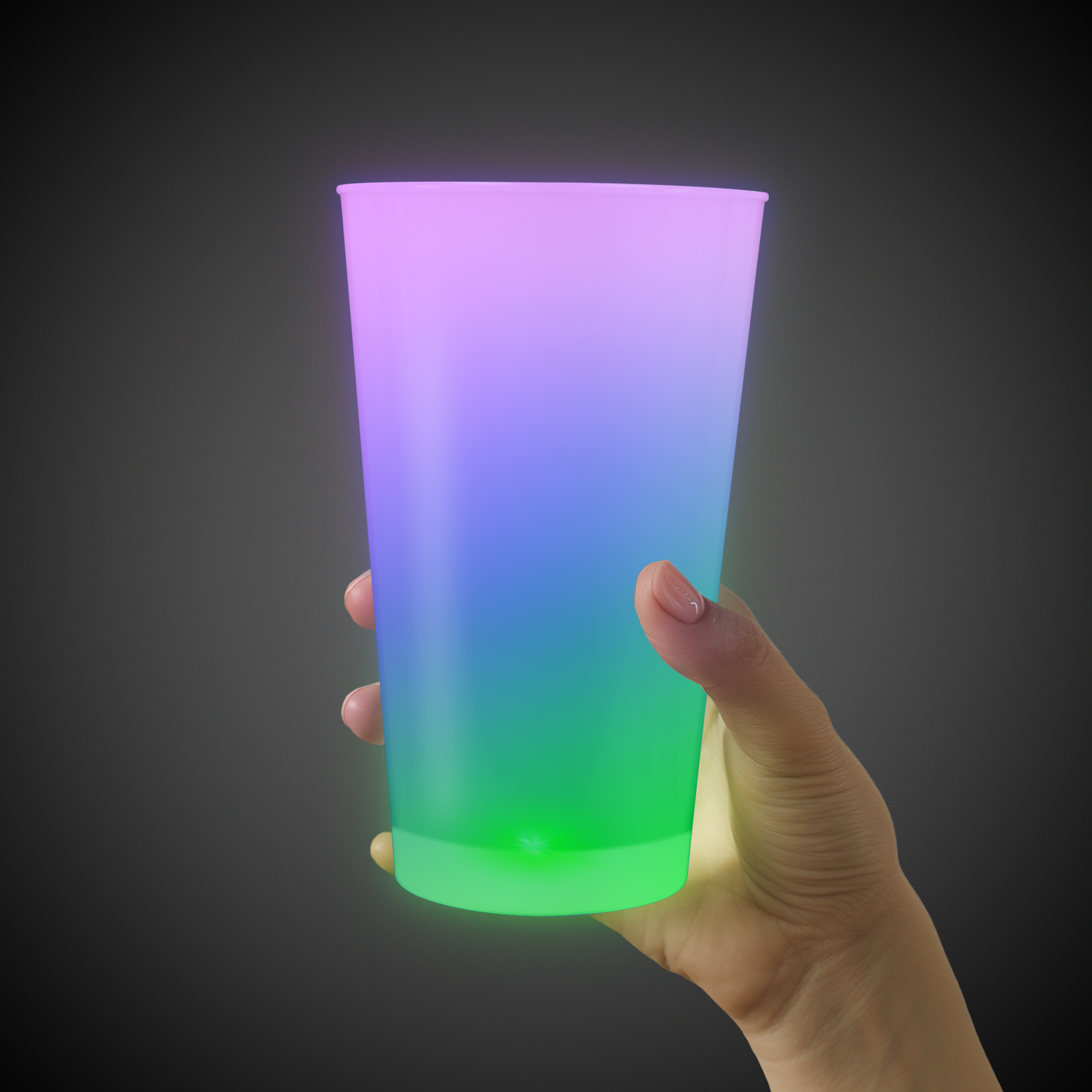 Multi Color LED Light Up Glow Neon Look 16 oz Pint Glass(Pad Print) 3