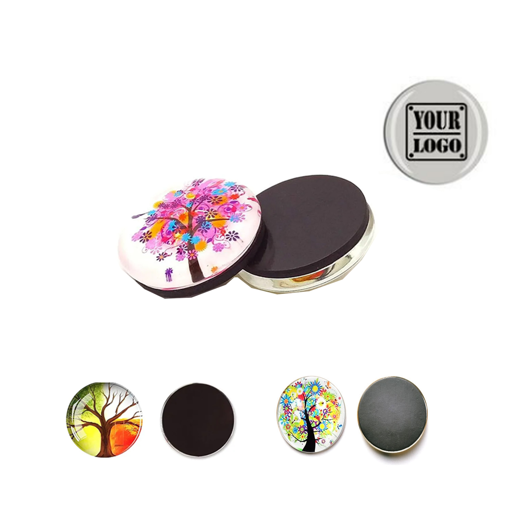 2" Round Crystal Dome Fridge Magnet