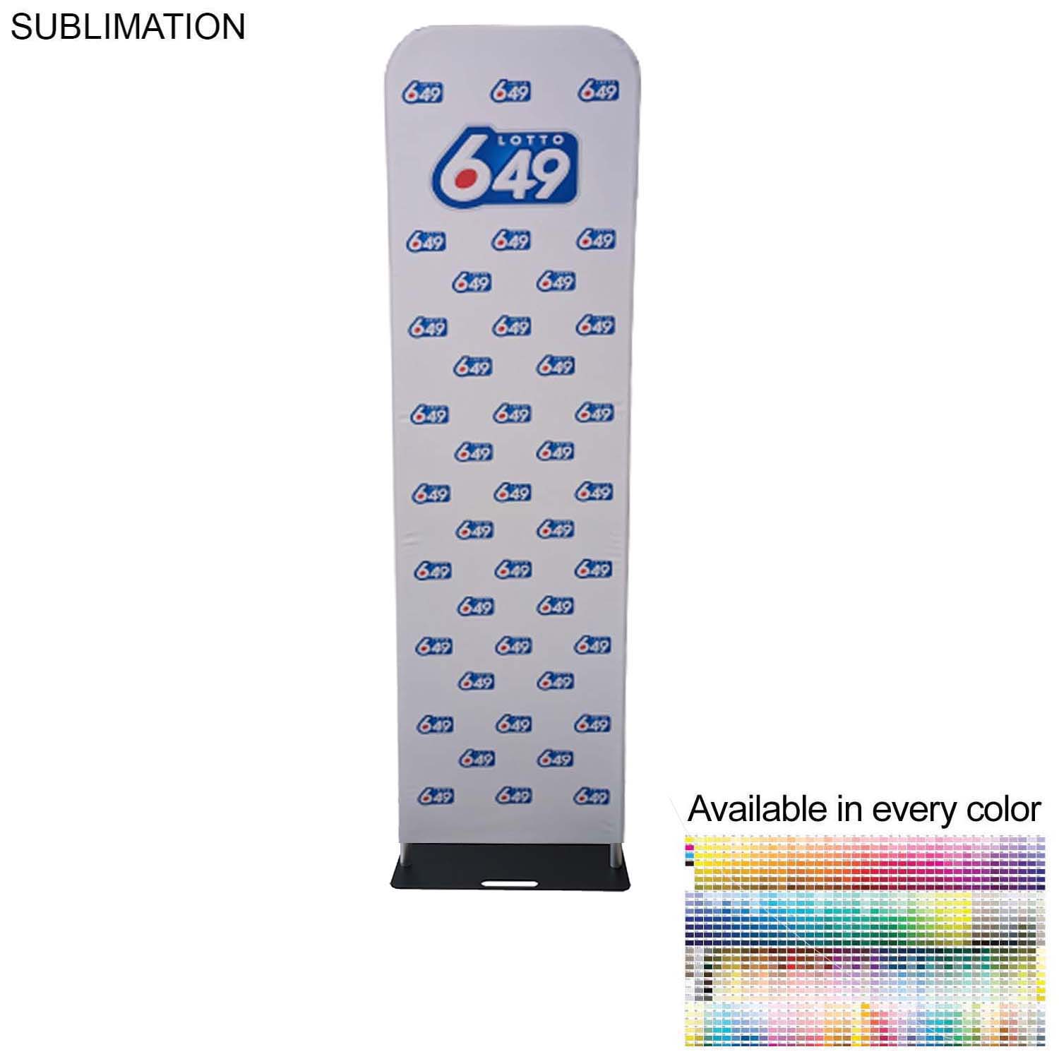 48 Hr Quick Ship - 2'W x 90"H EuroFit Tension Fabric Banner with Steel Base, Graphics Double Sided 18