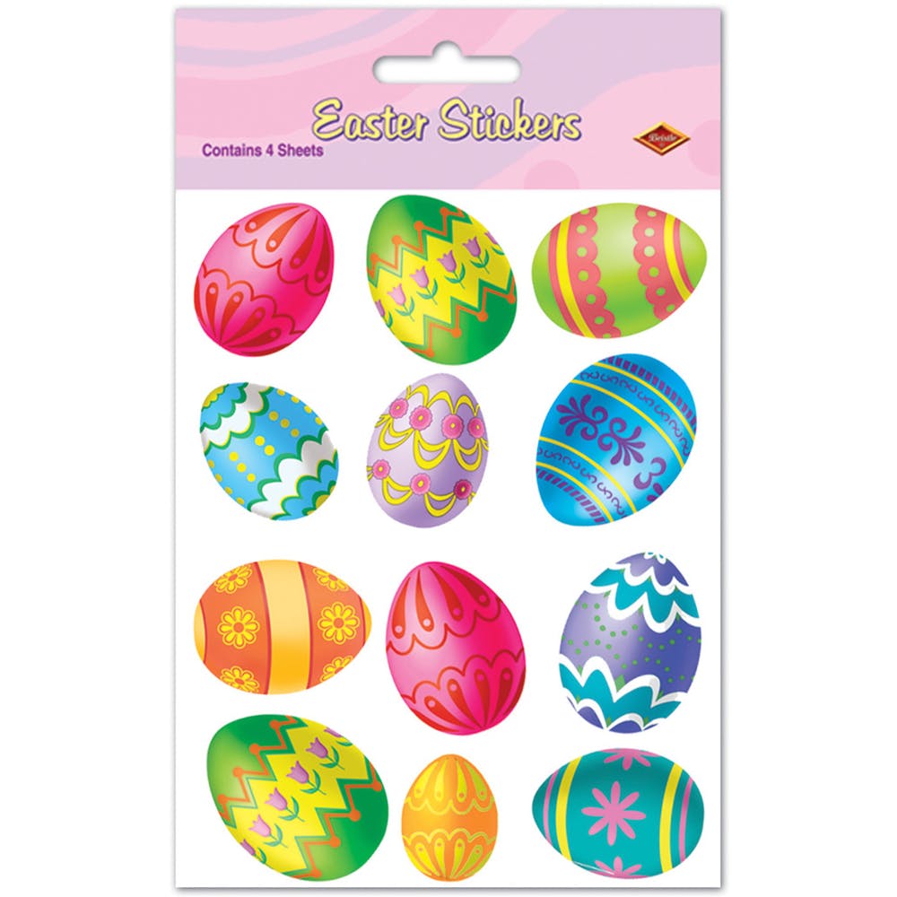 Easter Egg Stickers - Assorted 4 Pack 2