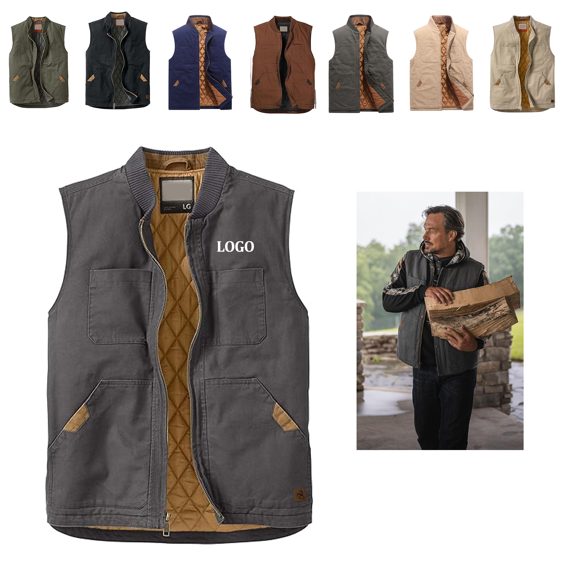 Casual Multi Pocket Vest Baseball Jacket 22